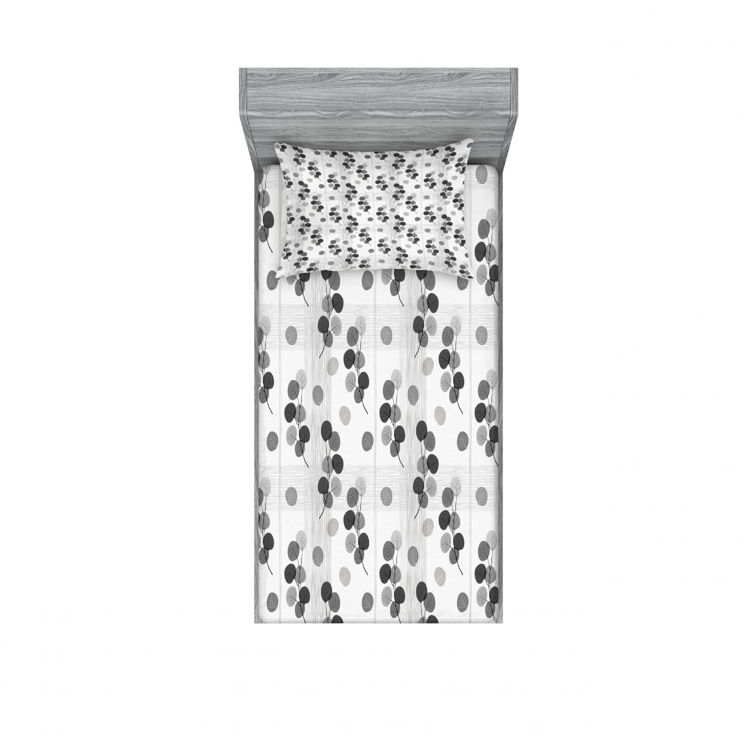 Ambesonne Modern 2-Pack Twin Fitted Sheet & Pillow Sham Set - Sketchy Lines Stripes Pattern, 4-Piece Bedding Decor in Charcoal Grey | Soft & Breathable for Kids Room, Guest Bedroom or Dorm Essentials