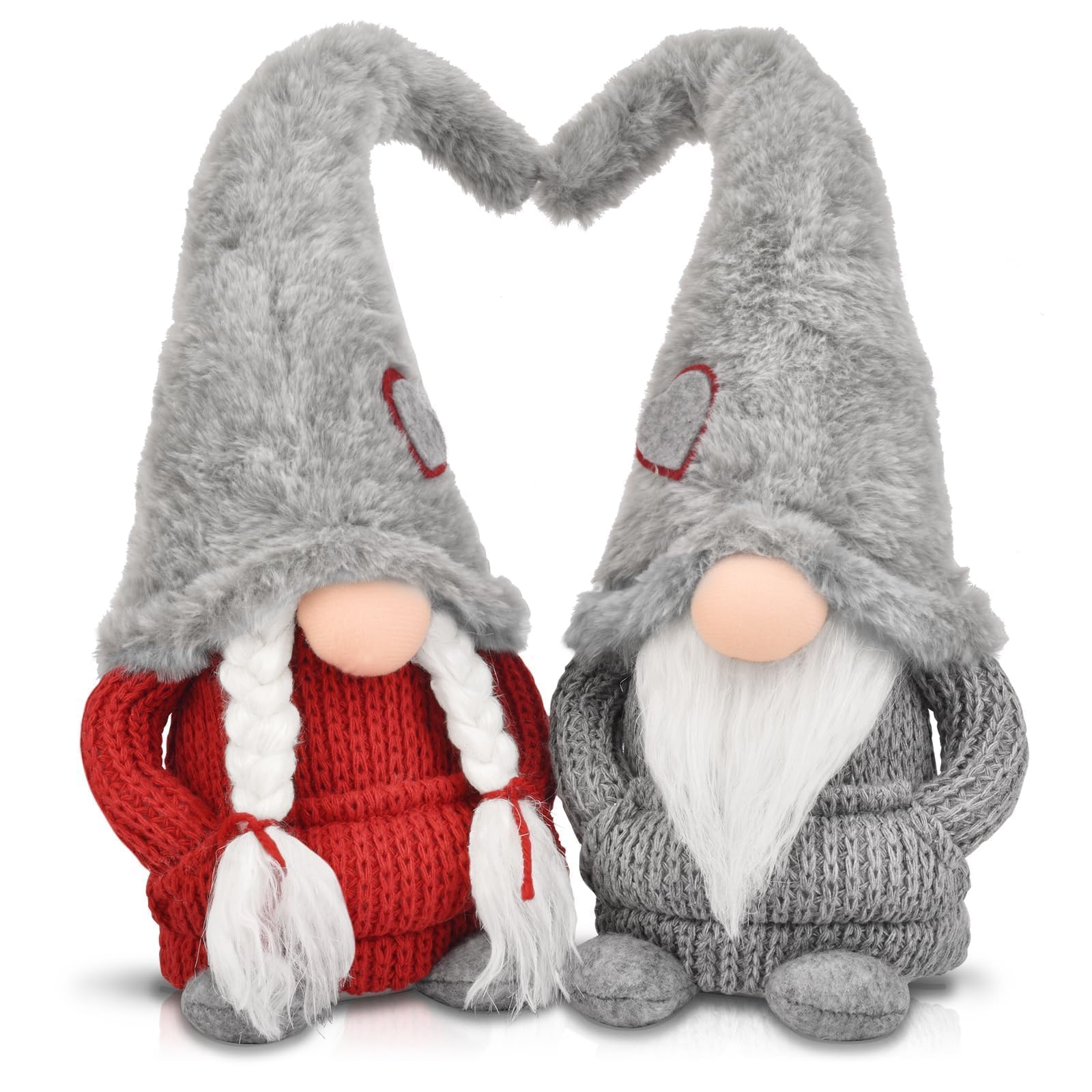Handmade Pair of Gnome Gonk Dolls - Cute Tomte Dwarf House Decor for Christmas, Valentine's Day, Easter - Perfect Gift for Home, Garden, and Holiday Decorations
