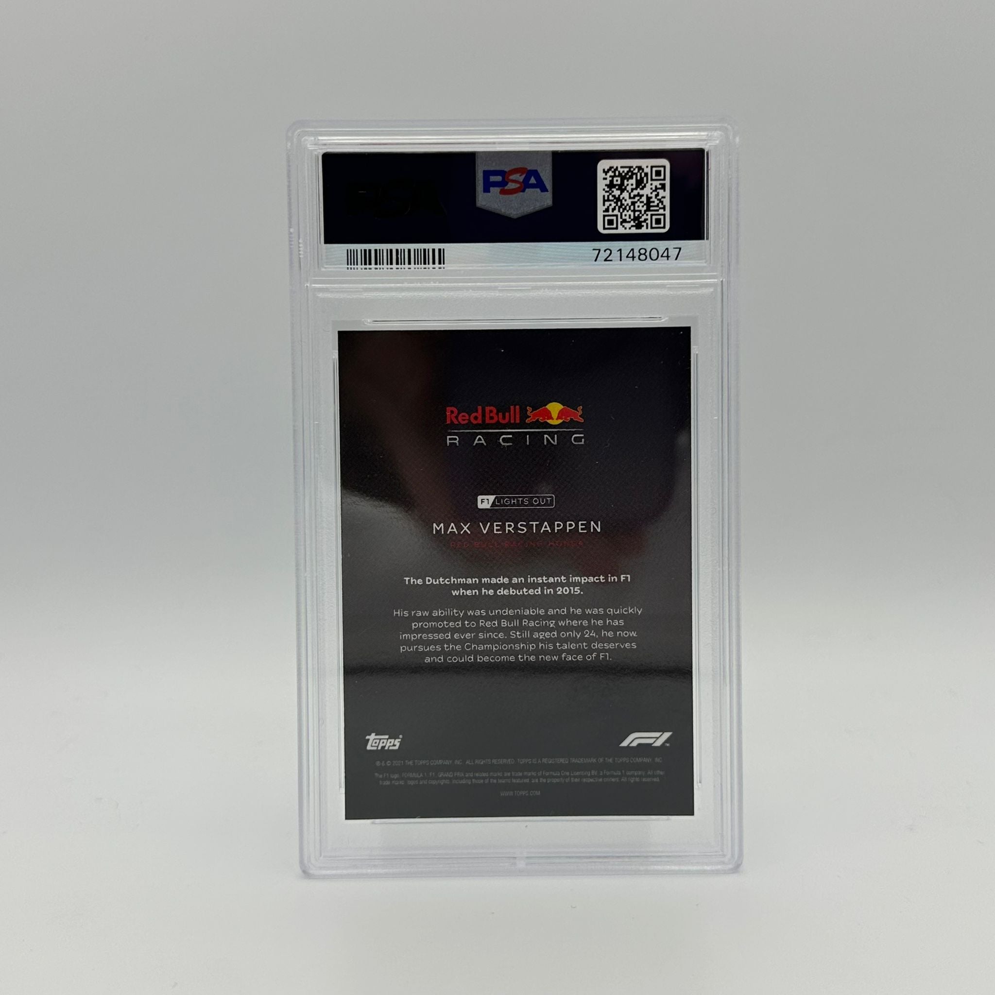 PSA 10 Graded 73/99 Max Verstappen Blue Parallel Racing Card - Perfect for Collectors, Sports Memorabilia Enthusiasts & Formula 1 Fans