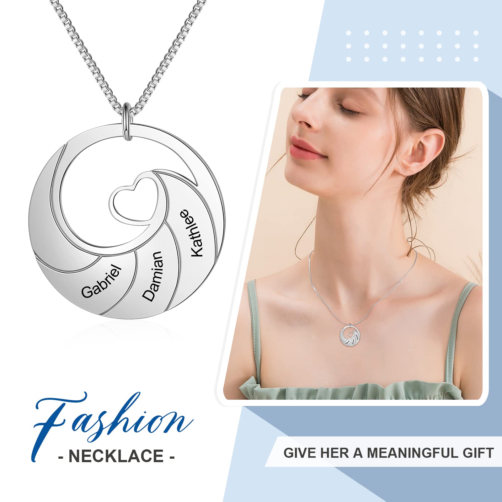 Personalized Mother Necklace for Women - Custom 3-5 Name Engraved Charm Jewelry for Mom, BFF, Girlfriend | Heartfelt Gift for Birthday, Anniversary & Mother's Day | Perfect for Everyday Wear & Special Occasions