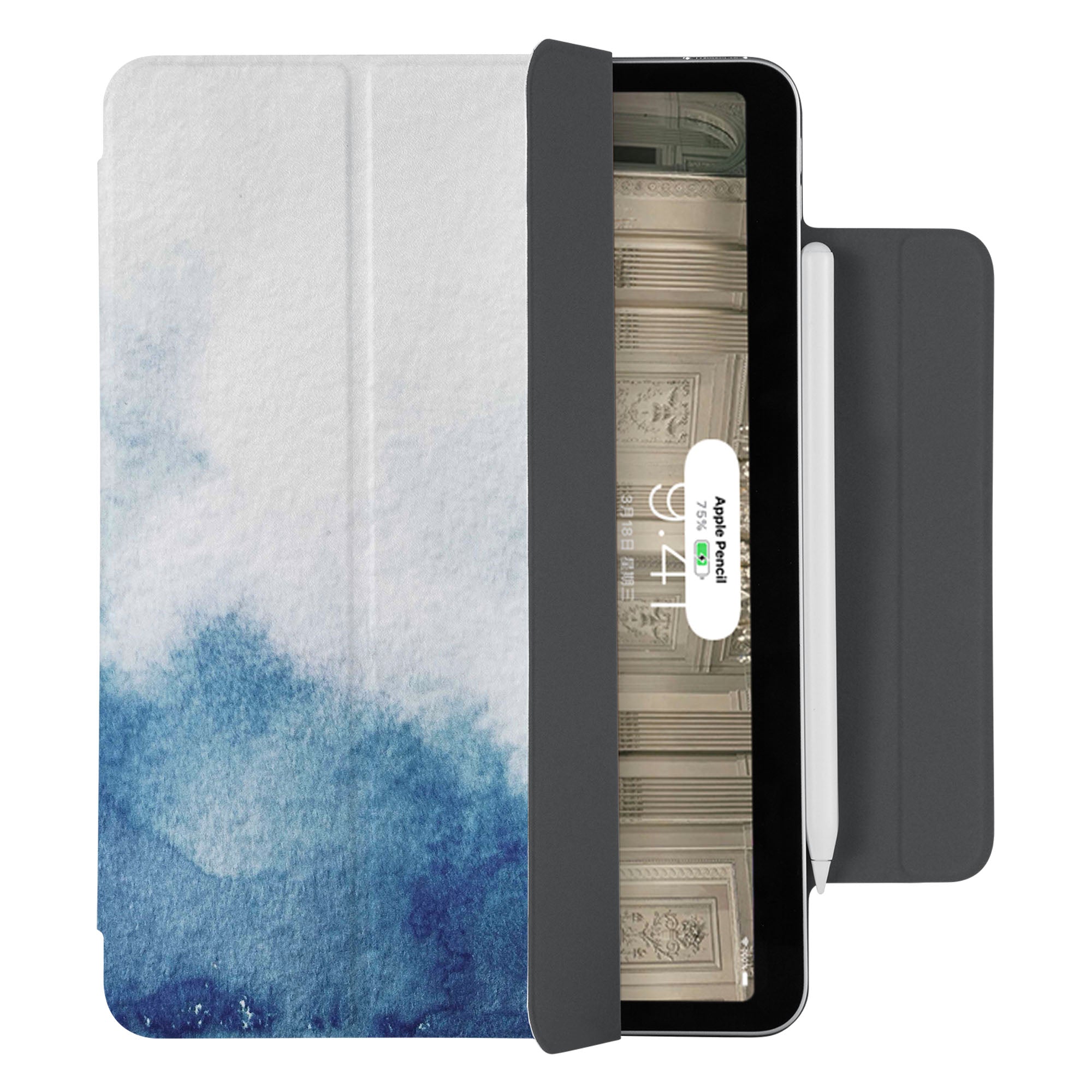 SlimFit iPad Case with Abstract Ink Painting Design - Lightweight Protective Cover for iPad Air/Pro, Perfect for Work, Travel & Everyday Use