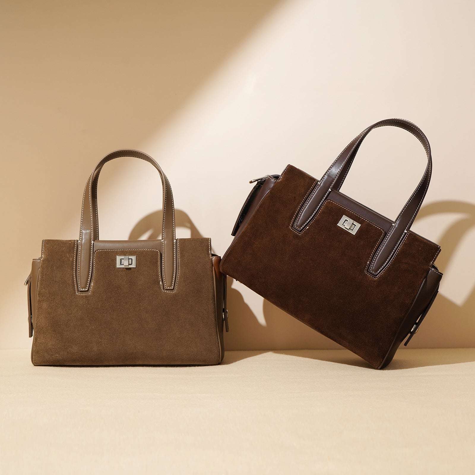 Premium Suede Leather Work Bag for Women & Men - Durable & Stylish Laptop Briefcase for Office, Business, Travel & Commuting