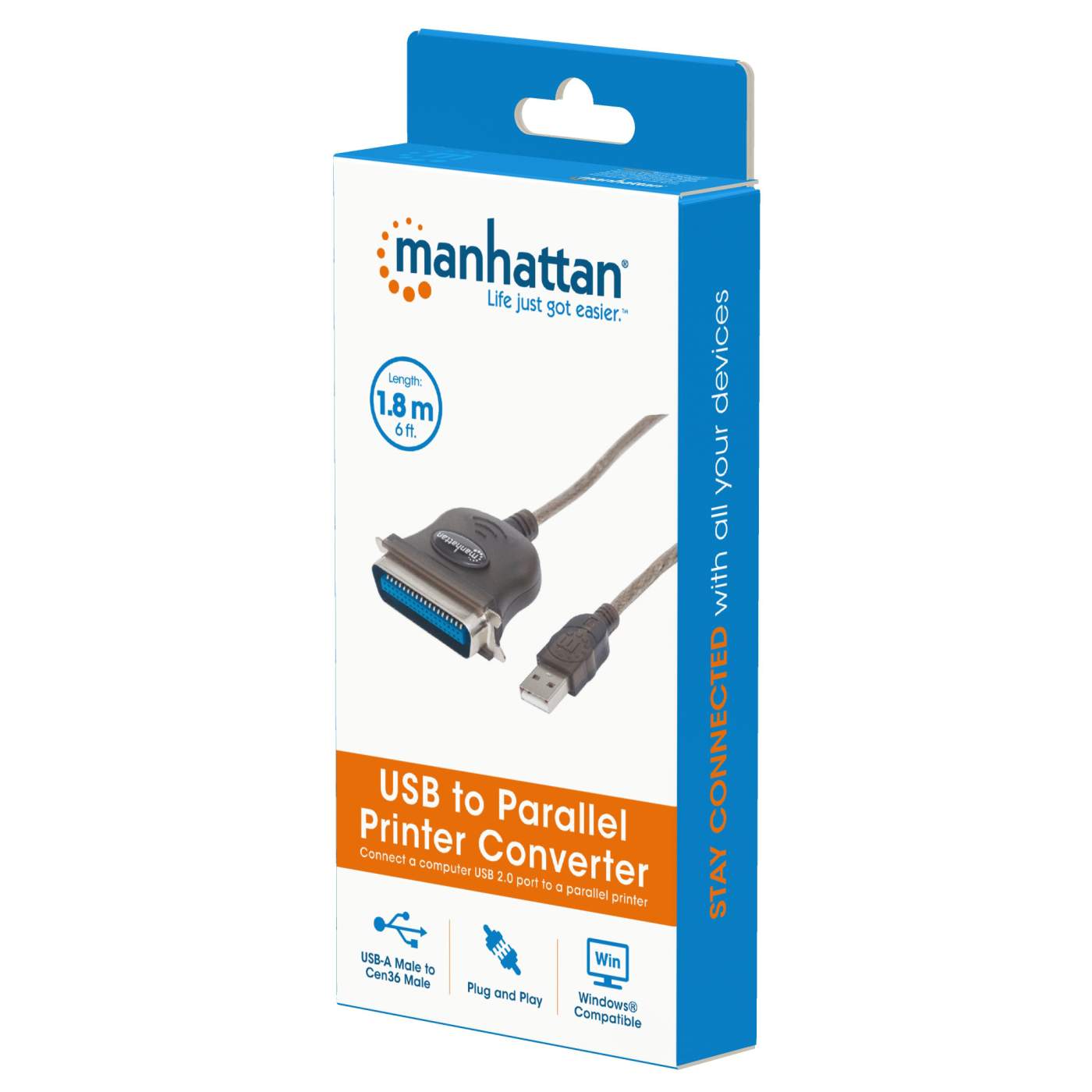 High-Speed USB to Centronics 36 Parallel Printer Adapter - Convert Modern USB to Legacy Printer Port for Receipt, Label & Document Printing