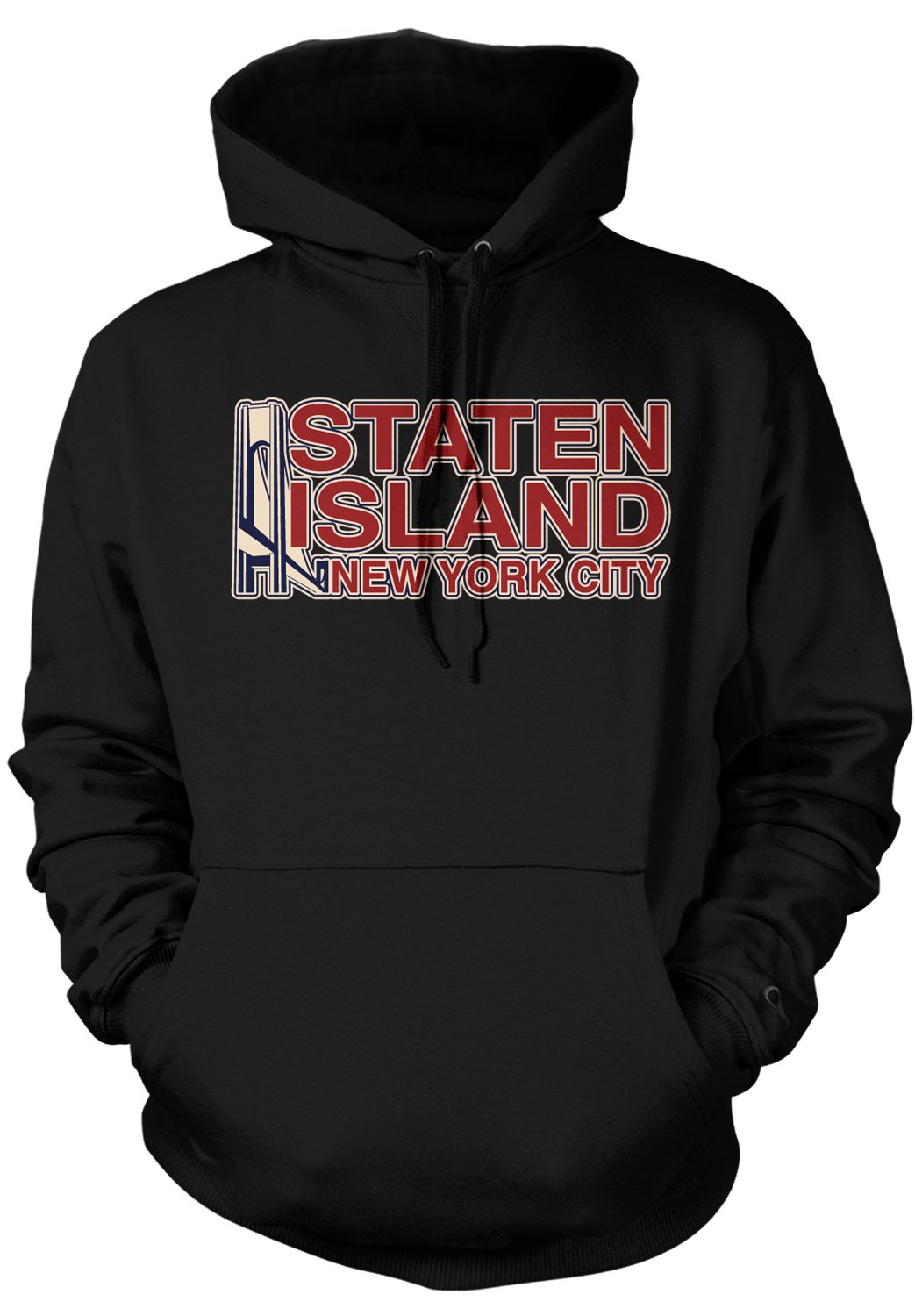 Amdesco Men's Staten Island Hooded Sweatshirt - Soft Fleece Pullover with Kangaroo Pocket - Casual Winter Hoodie for Outdoor Activities & Streetwear Fashion