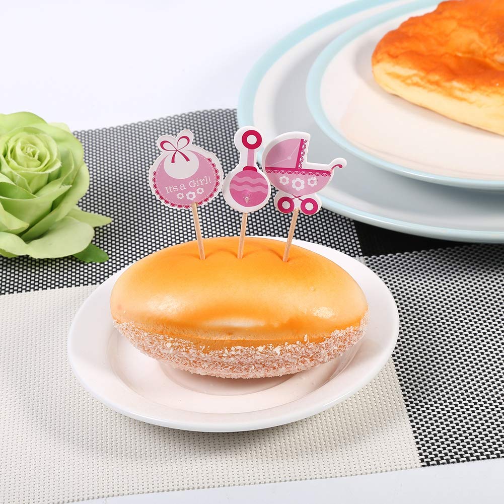 Pink Cupcake Toppers - Cute & Durable Cake Decorations for Birthday, Wedding & Party Desserts | Bulk Cupcake Decor