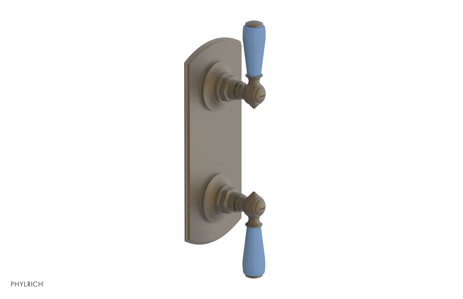 Jamestown Thermostatic Shower Valve with Volume Control & Diverter - Light Blue Accented Bathroom Faucet for Modern Showers & Spa-Like Experience