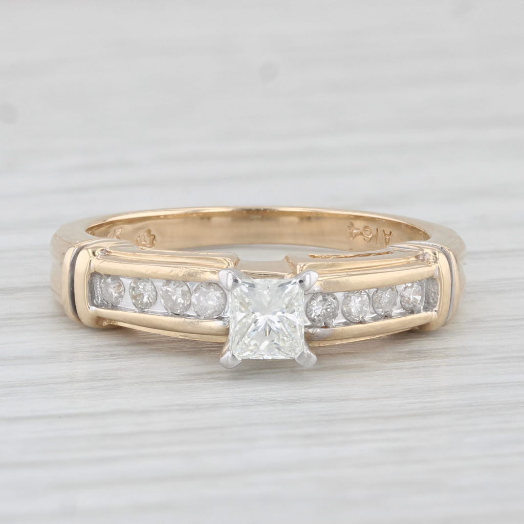 0.47ctw Princess Cut Diamond Engagement Ring - 14K Yellow Gold, Size 7 - Perfect for Proposals, Anniversaries & Romantic Occasions