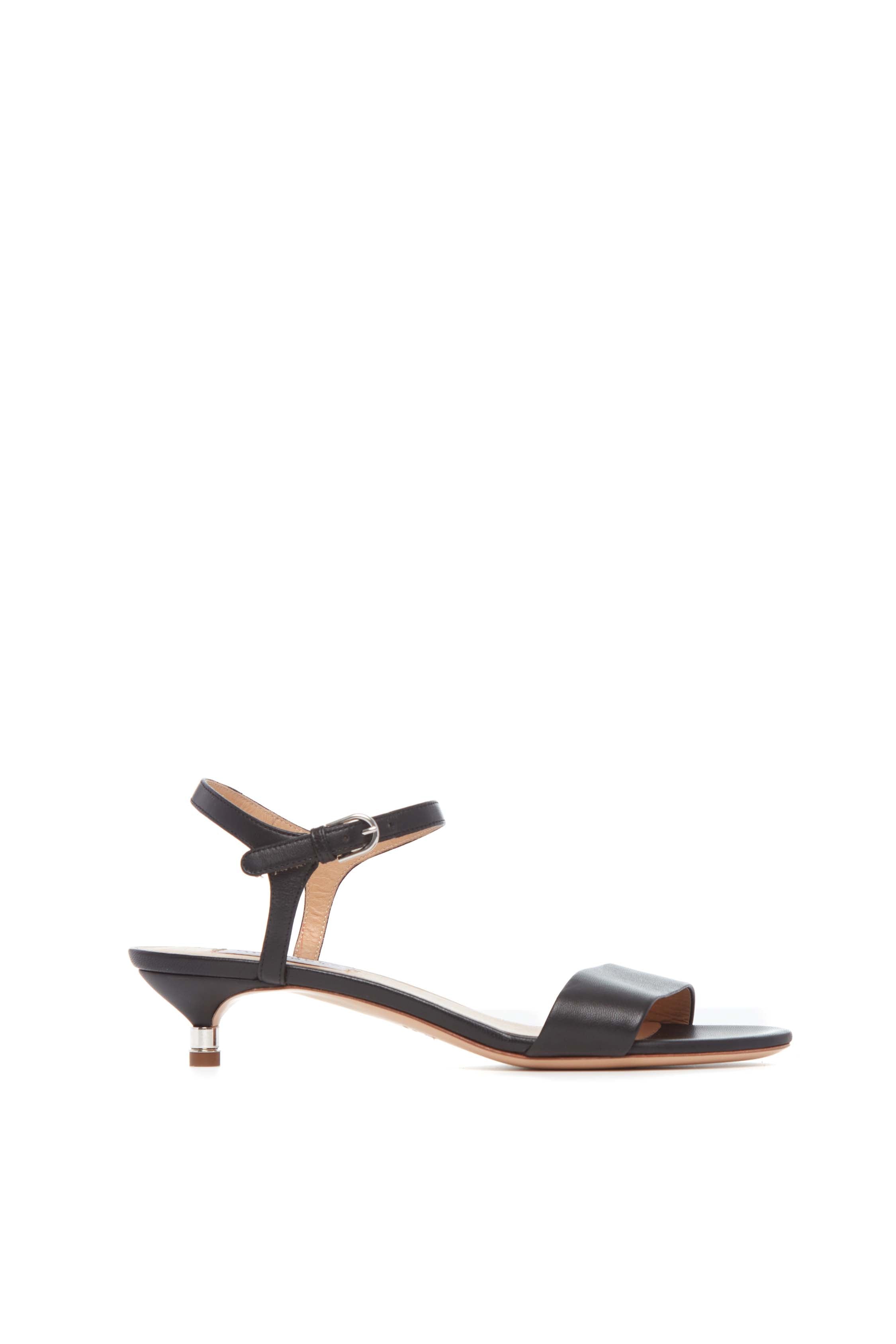 Soraya Women's Black Leather Low Heel Sandals - Comfortable Dressy Casual Shoes for Work, Party & Summer Outfits