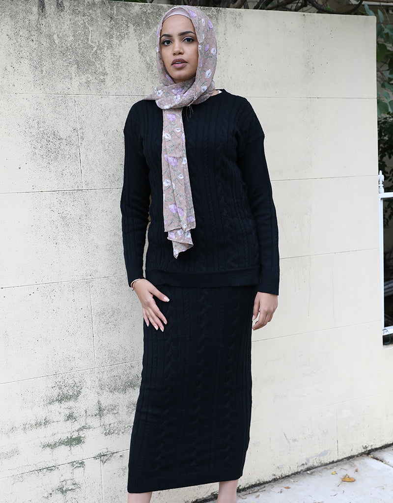 Eira Knit Skirt for Women - Soft Stretchy High Waist Midi Skirt - Perfect for Office, Date Night & Casual Outfits