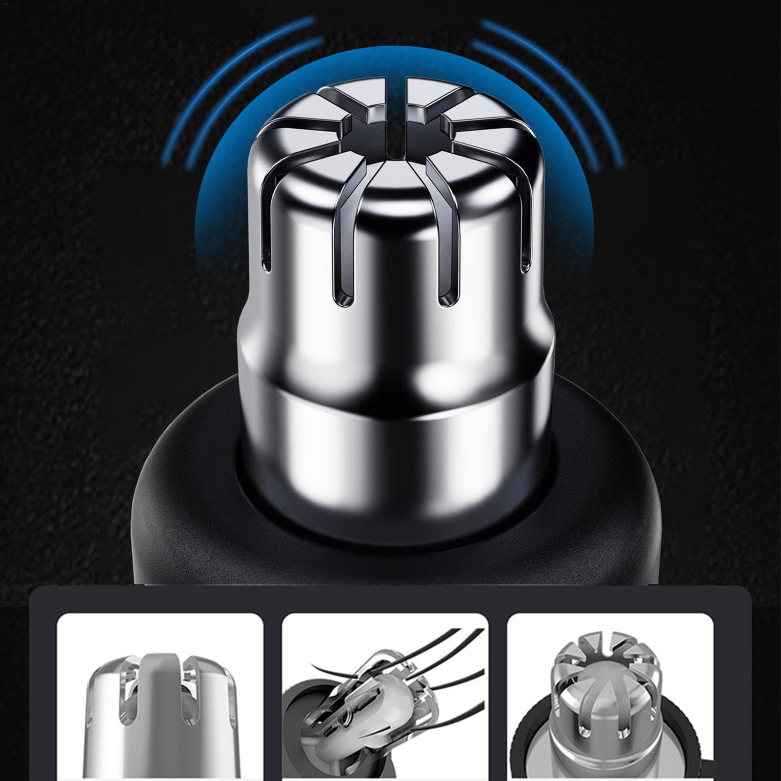 Rechargeable Electric Nose Hair Trimmer for Men - Waterproof & Cordless Nasal Hair Removal Tool with Dual Blades - Perfect for Travel, Gym, and Home Grooming