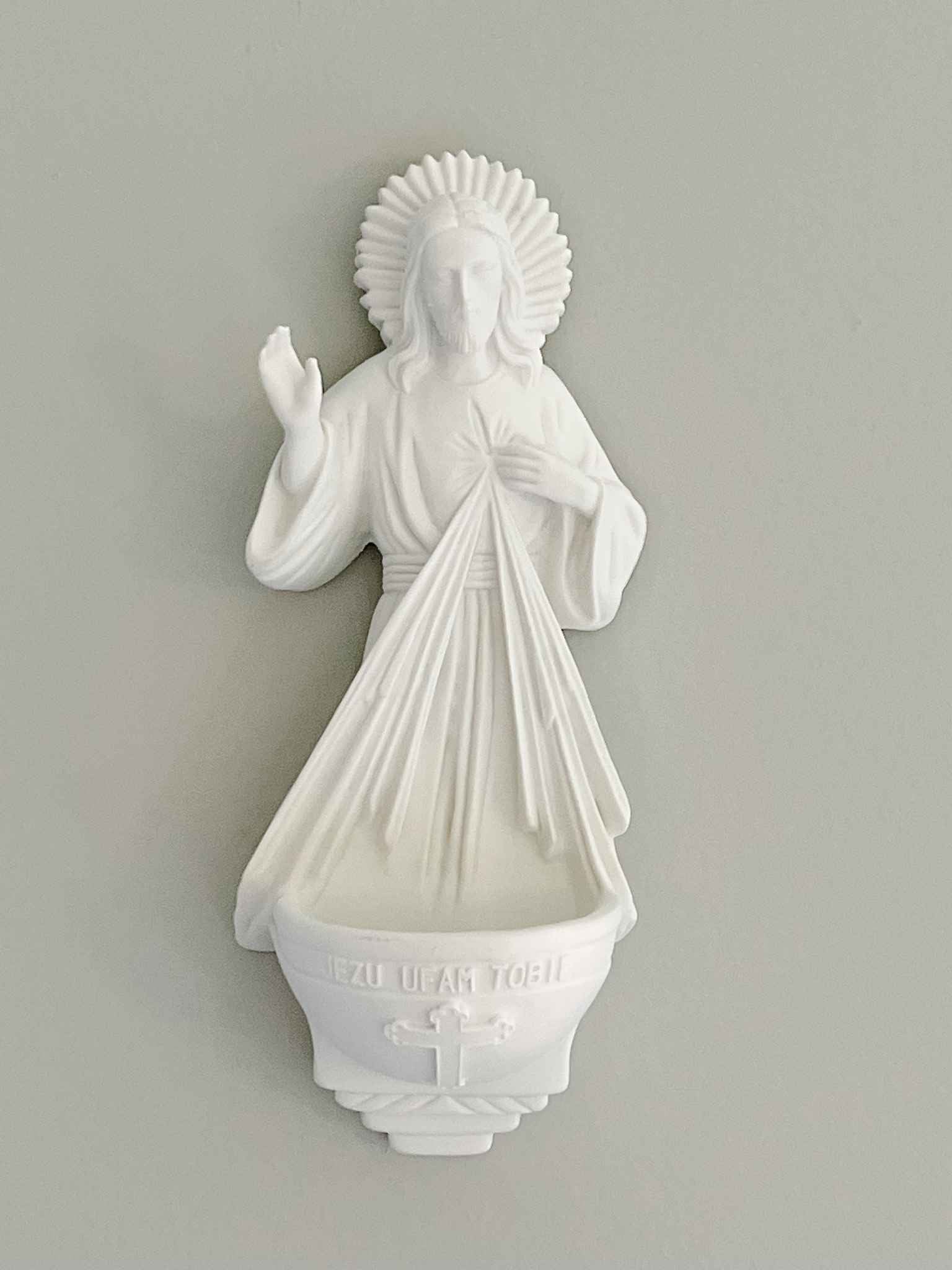 Divine Mercy Holy Water Font - Religious Home Altar Decor for Catholic Prayer & Blessings - Perfect for Home, Church, and Sacred Spaces