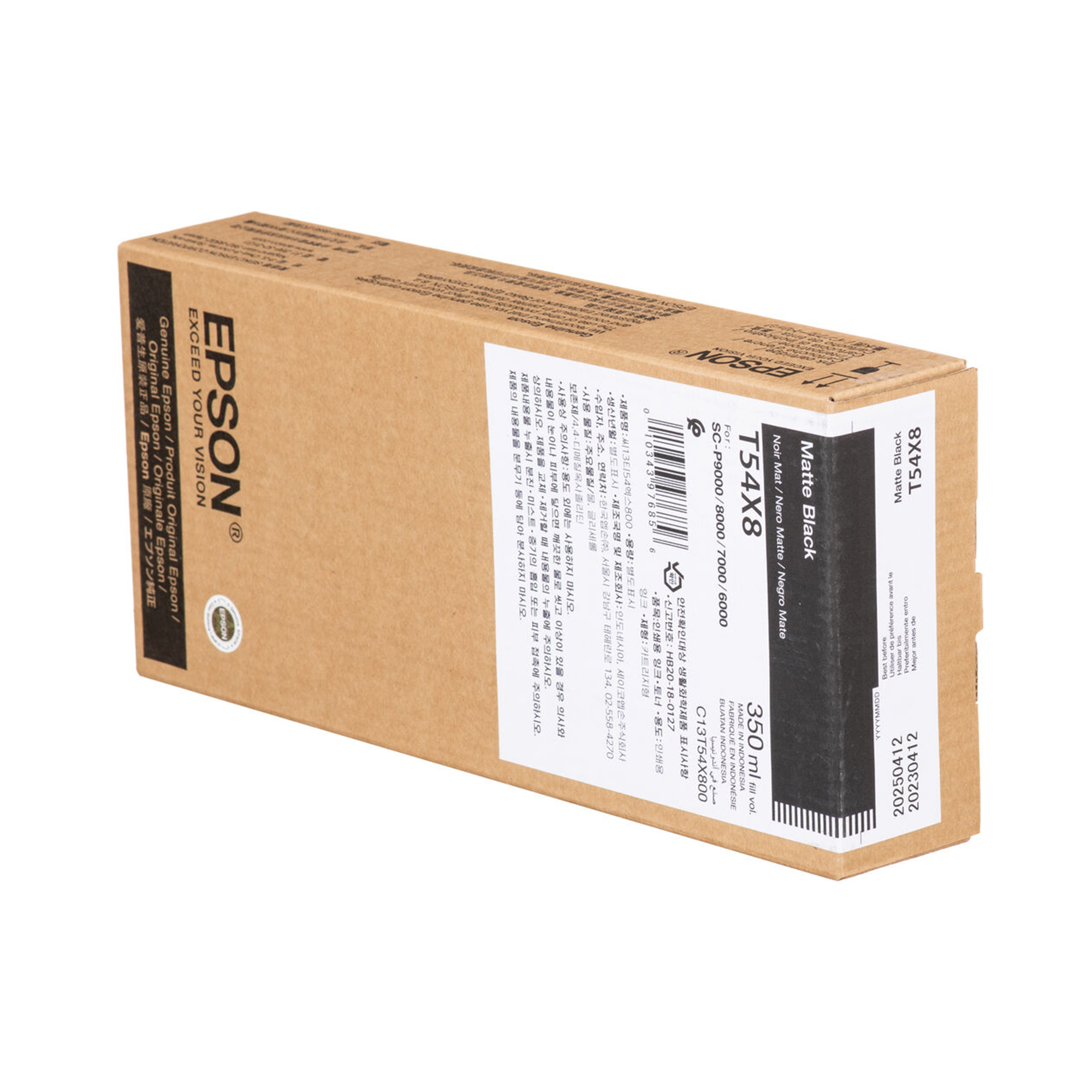 Epson T54X800 UltraChrome HD Matte Black Ink Cartridge (350mL) - Compatible with SureColor P-Series Printers | High-Quality Photo & Fine Art Printing Supplies for Professional Studios & Graphic Designers