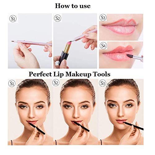 Professional Retractable Lip Brush Applicator - Precise Lipstick & Gloss Makeup Tool for Women (Gold) - Perfect for Home, Travel & Professional Makeup Kits