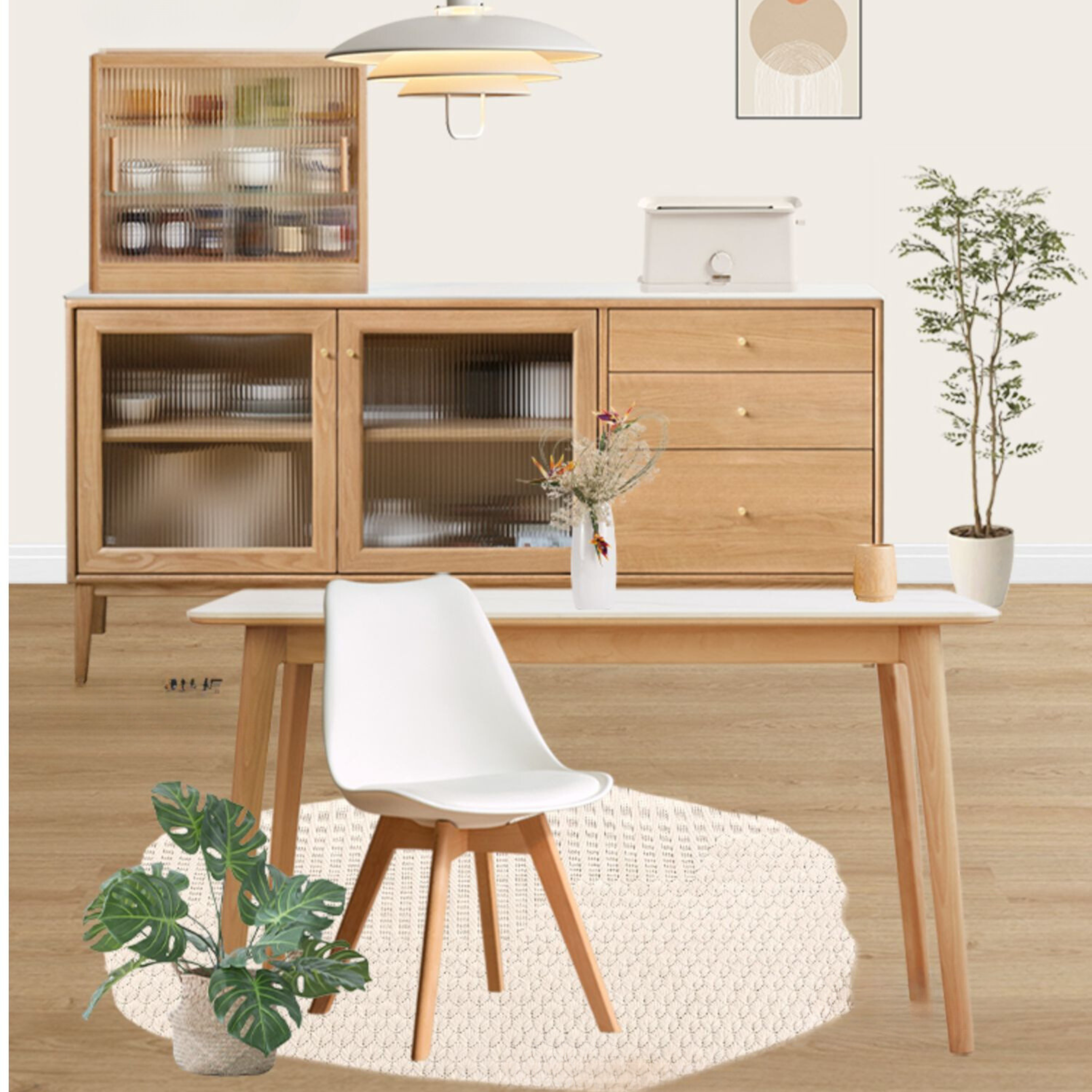 Solid Wood Desktop Locker Storage Cabinet with Glass Sliding Door - Oak, Cherry, Poplar - Perfect for Home Office, Bedroom, and Dorm Organization