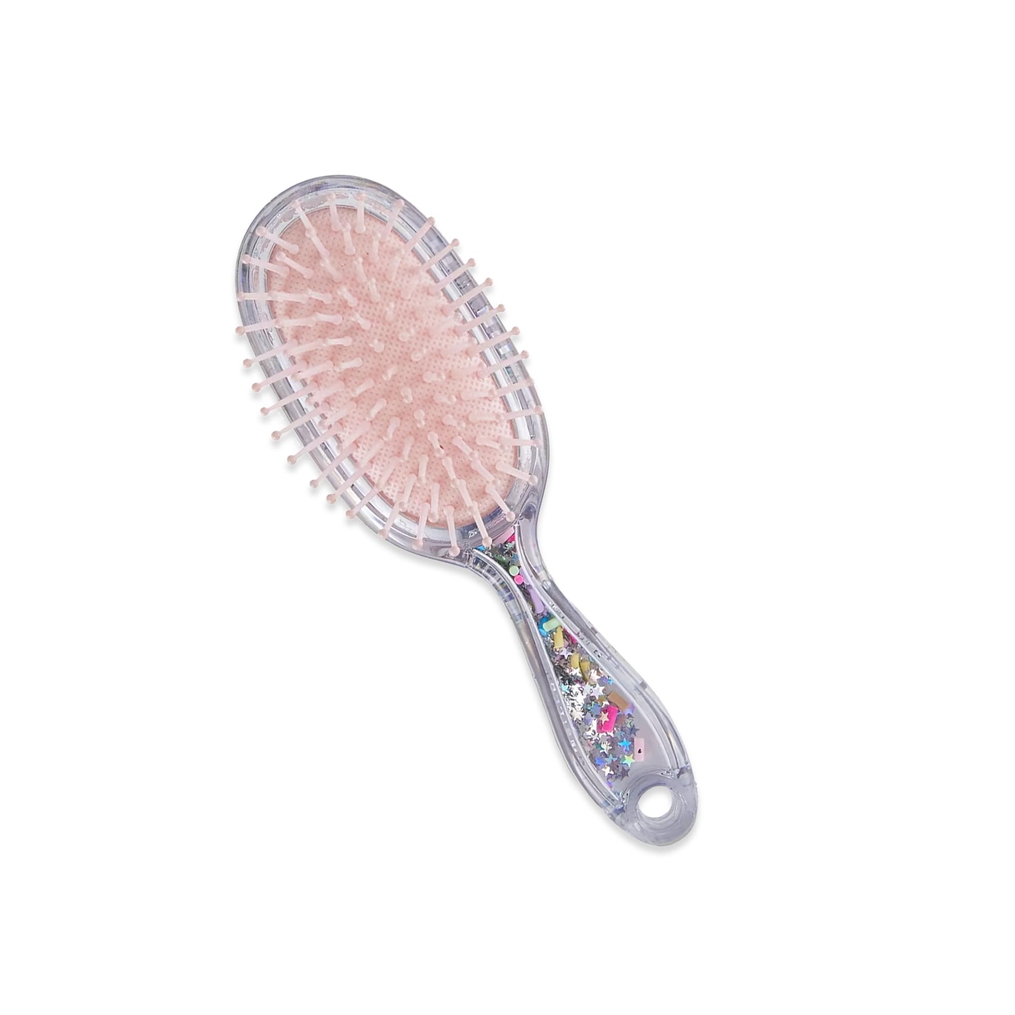 Anko Small Oval Paddle Hair Brush with Sequins - Cushioned Hair Brush with Pin Holes for All Hair Types (Kids, Women, Thick, Curly, Wavy, Long, Short) - Perfect for Wet & Dry Hair Styling at Home or Travel