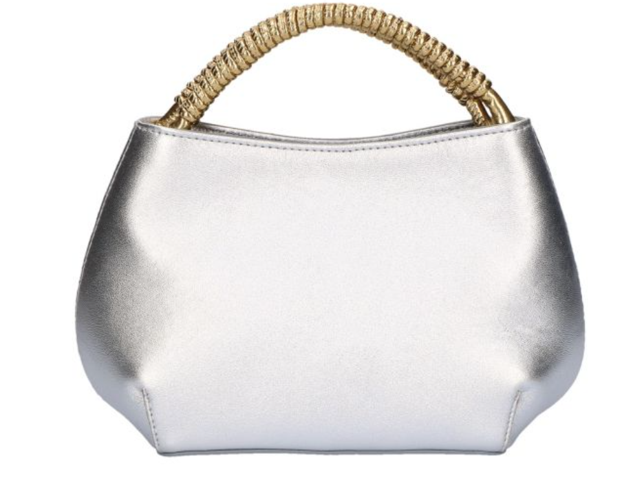 UNISA ZADI Silver Leather Handbag for Women - Stylish Crossbody Purse with Adjustable Strap, Perfect for Work, Travel & Evening Out