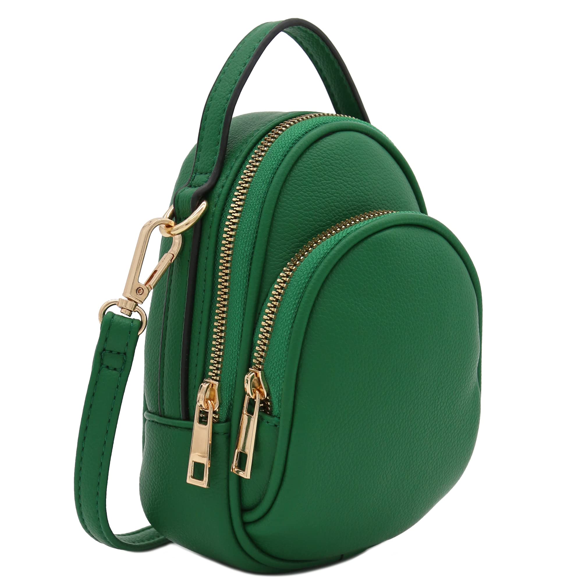 Stylish Two Compartment Mini Oval PU Leather Crossbody Purse for Women - Perfect for Everyday Use, Travel & Date Nights