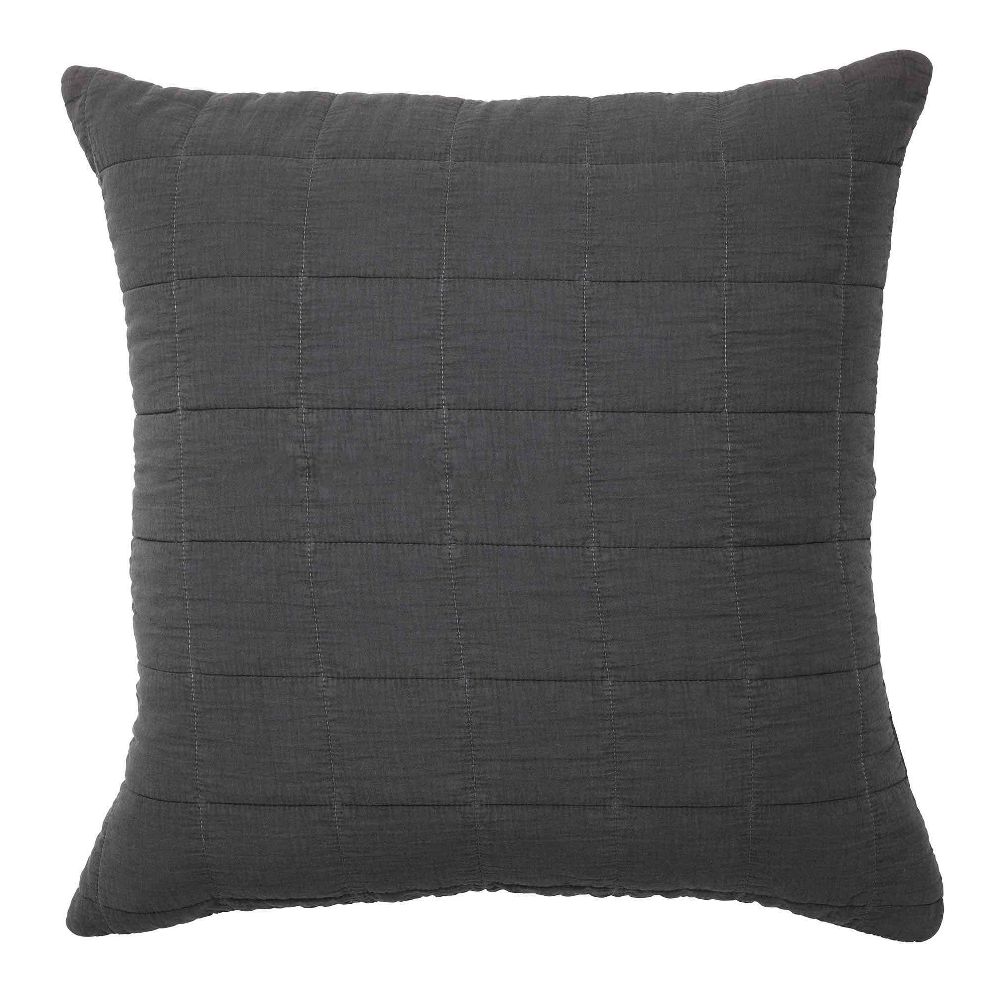 Bianca Geraldton 43x43cm Filled Cushion Coal - Soft Decorative Throw Pillow for Sofa, Bed & Home Decor