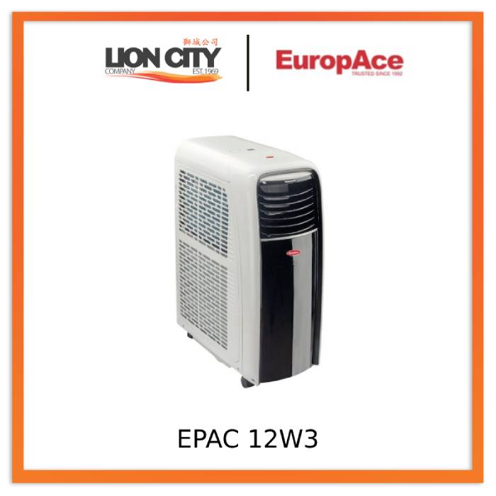 EuropAce EPAC 12W3 Portable Air Conditioner - 12,000 BTU Cooling Power, Energy Efficient, Quiet Operation for Home, Office & Bedroom - Perfect for Small Rooms, Apartments & Summer Use