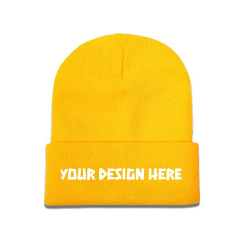 Custom Beanie Hats for Women & Men - Personalized Knit Winter Hats with Name/Photo/Logo - Warm Fleece-Lined Skull Cap for Cold Weather, Outdoor Activities & Gifts