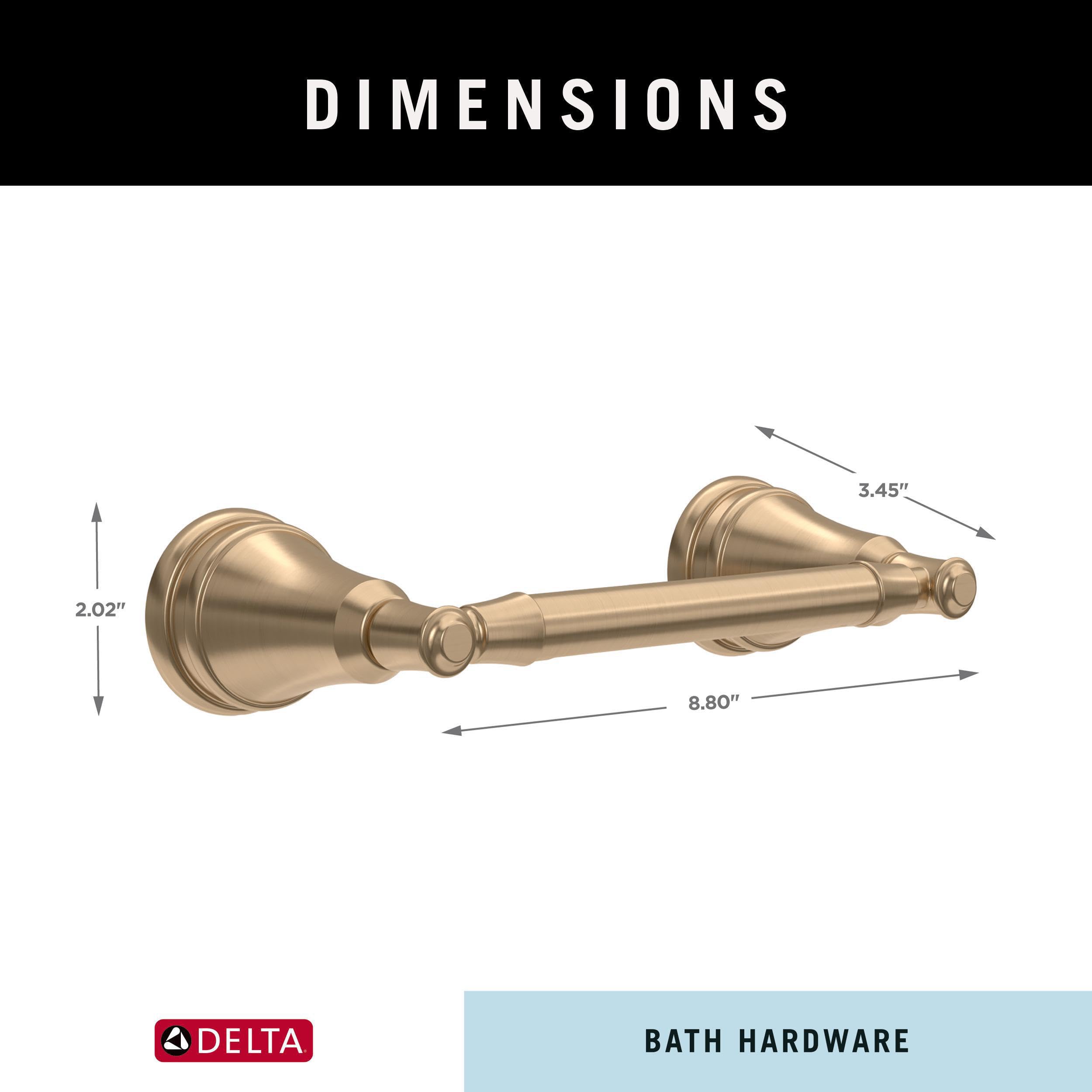 Delta Mylan (1-Pack) Champagne Bronze Wall Mounted Toilet Paper Holder - Adjustable Pivoting Tissue Roll Rod for Bathroom Organization | Stylish Gold Bathroom Accessories for Home, Hotel & Office Use