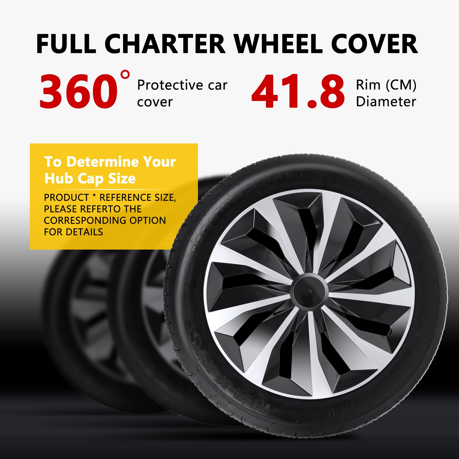 16 Inch Hubcaps Set of 4 - Universal Wheel Rim Covers for Toyota, VW, Chevy, Nissan, Honda, Dodge, Ford, Kia | Durable Car Tire Covers Replacement | Perfect for Sedans, SUVs & Daily Commuting