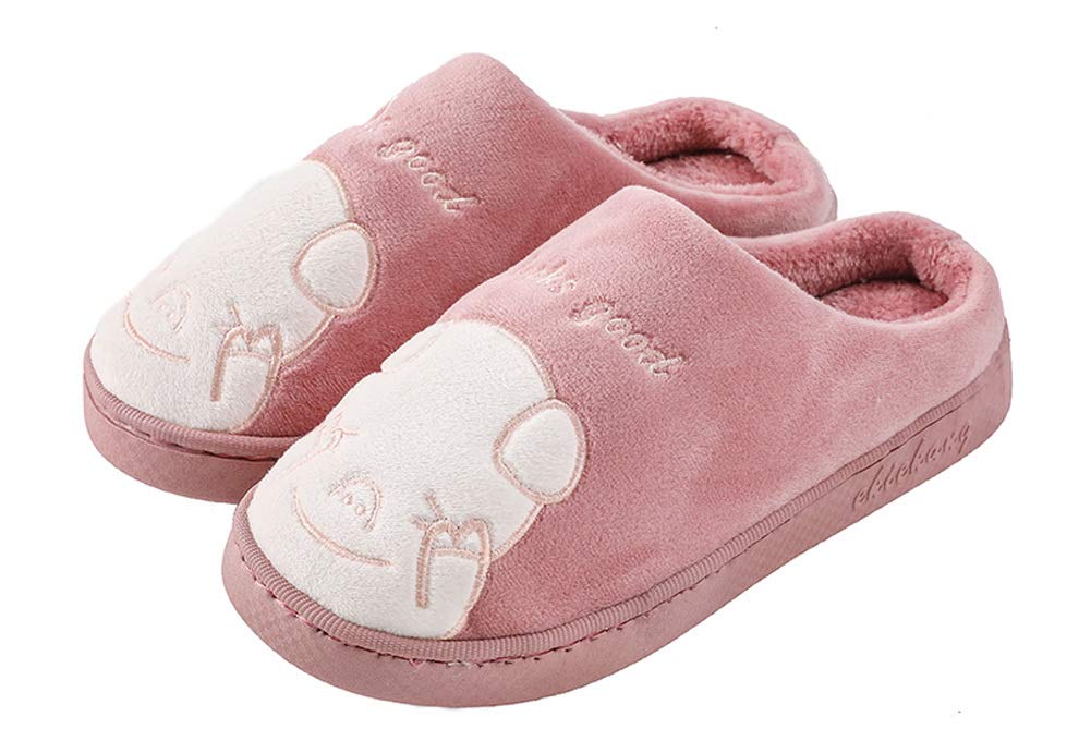Black Temptation [Rabbit Pink] Women's Cozy Plush Slippers - Winter Fuzzy Indoor House Shoes for Women - Perfect for Home, Lounge & Gift Giving