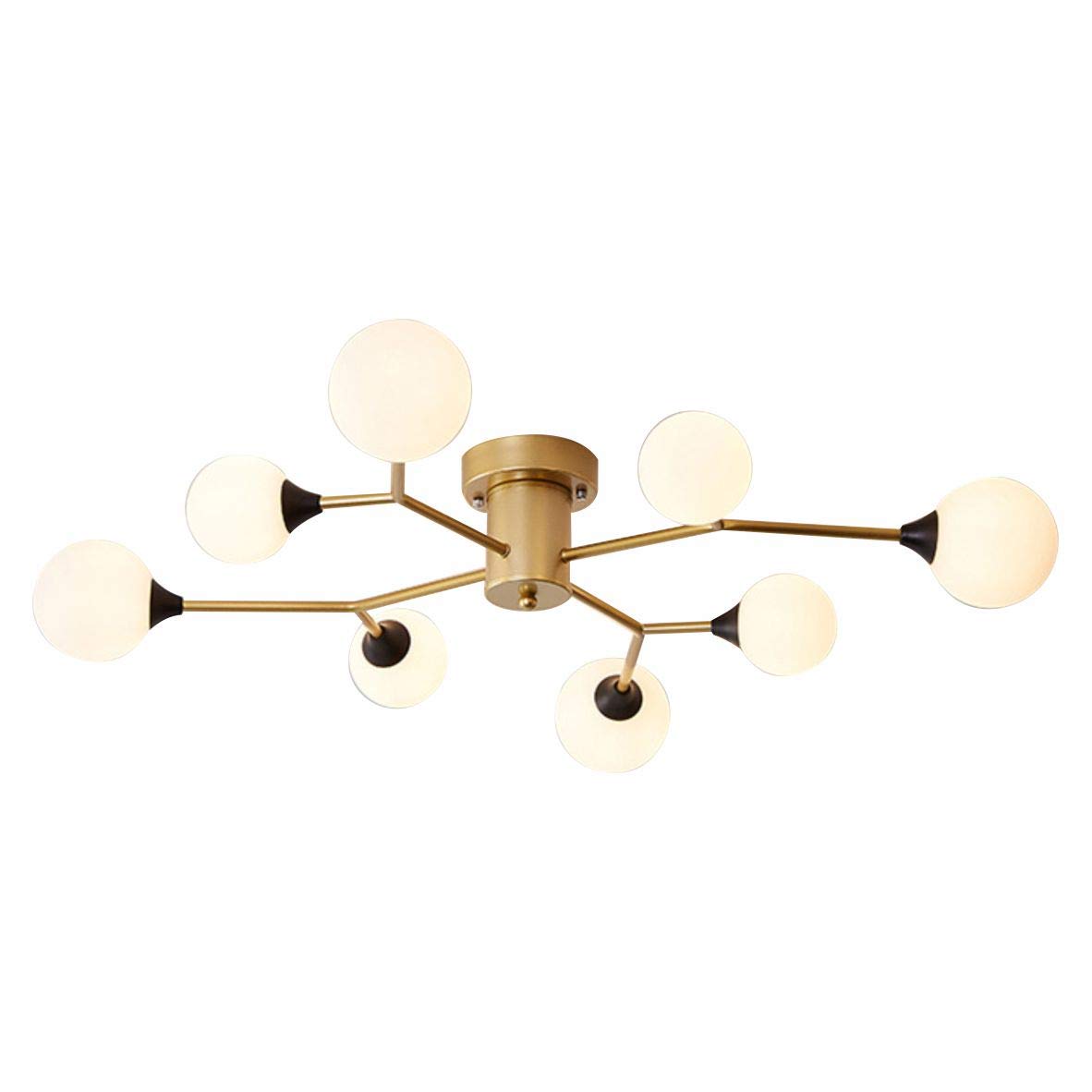 Fulesi 8-Light Gold Flush Mount Ceiling Lamp - Vintage Industrial Sputnik Chandelier Lighting Fixture for Bedroom, Living Room, Dining Room & Kitchen Island | Modern Home Decor & Interior Design Lighting Solution