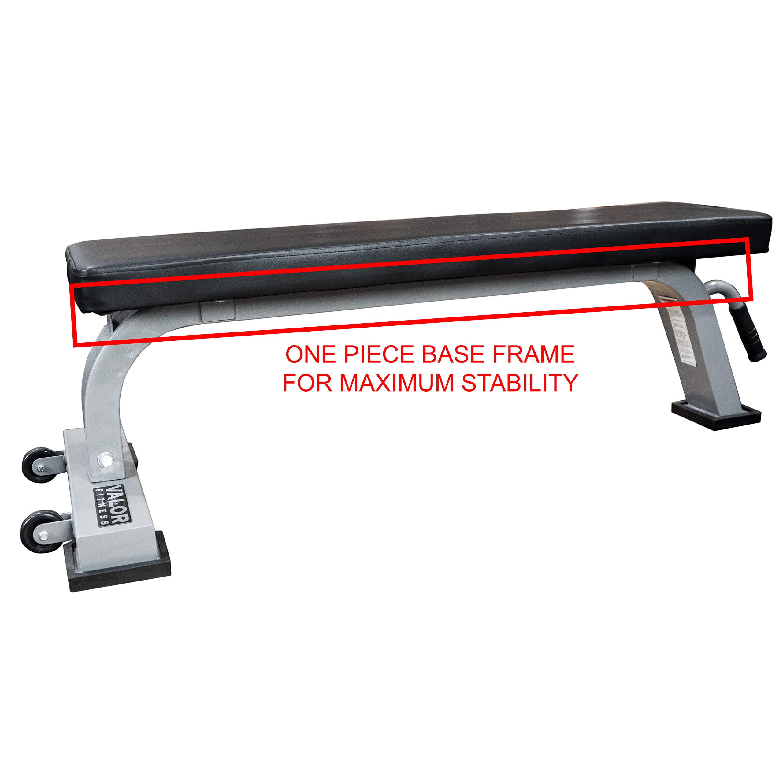Valor Fitness Flat Weight Bench - Heavy Duty Steel Frame & High Density Padding - Perfect for Home Gym, Strength Training & Workout Benches