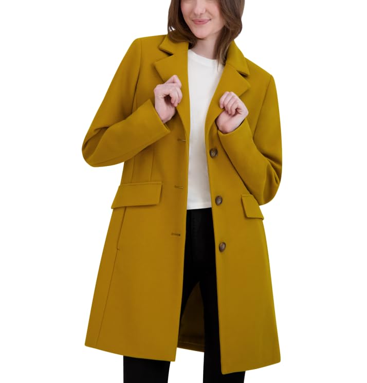 Laundry by Shelli Segal Women's Faux Wool Coat with Notch Collar - Stylish Winter Outerwear for Casual & Office Wear