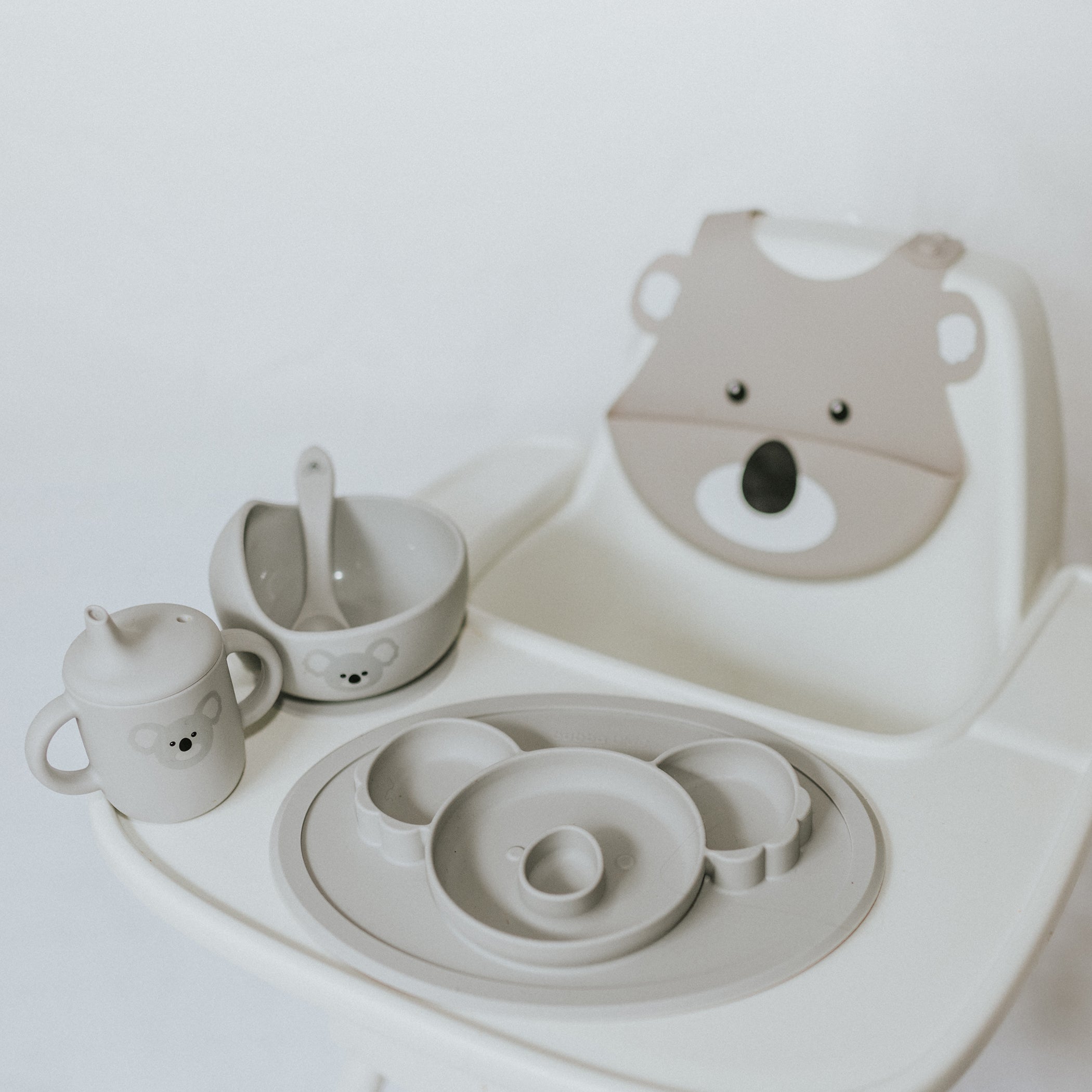 Aussie Animals 'Koala' 5-Piece Silicone Feeding Set - Perfect Baby Shower Gift for New Parents | BPA-Free, Dishwasher Safe Baby Utensils for Easy Mealtime