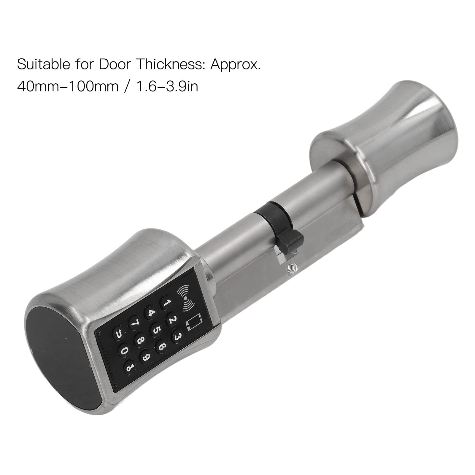 Smart Electronic Door Lock - Stainless Steel & Brass Keyless Cylinder Lock with Emergency Interface for Wooden/Iron Security Doors | Low Power Consumption | Ideal for Homes, Apartments & Offices