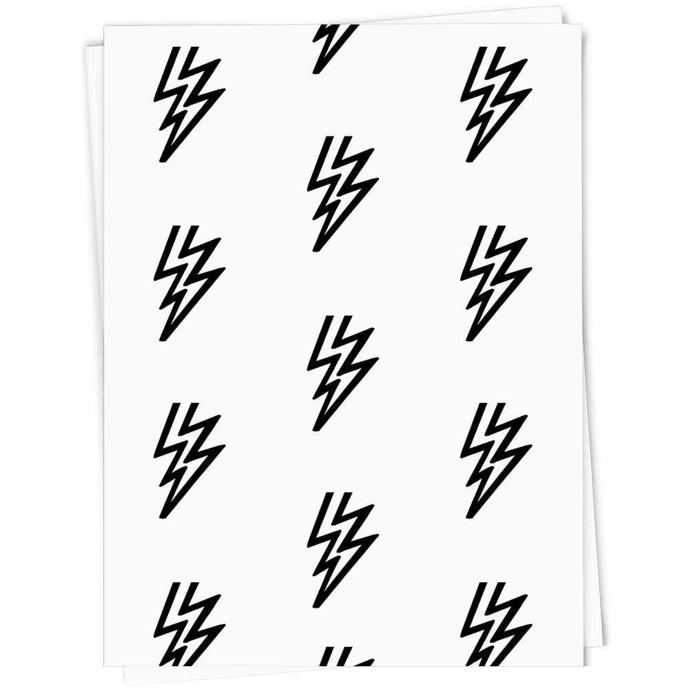 5-Pack A1 Size Lightning Bolt Design Gift Wrapping Paper Sheets - Perfect for Birthday Presents, Holiday Gifts & Party Decorations (GI00000548)