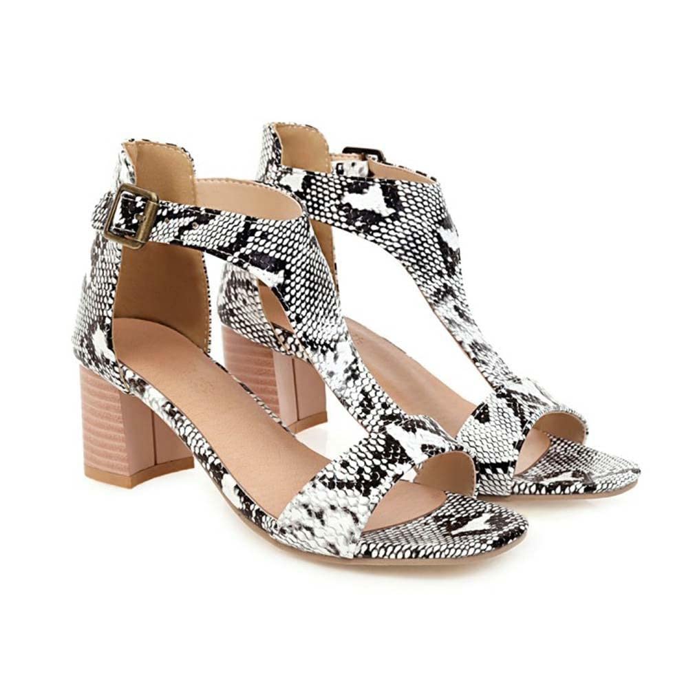 Women's Chunky Block Heel Sandals - Open Toe Ankle Strap High Heels for Summer Weddings & Date Nights