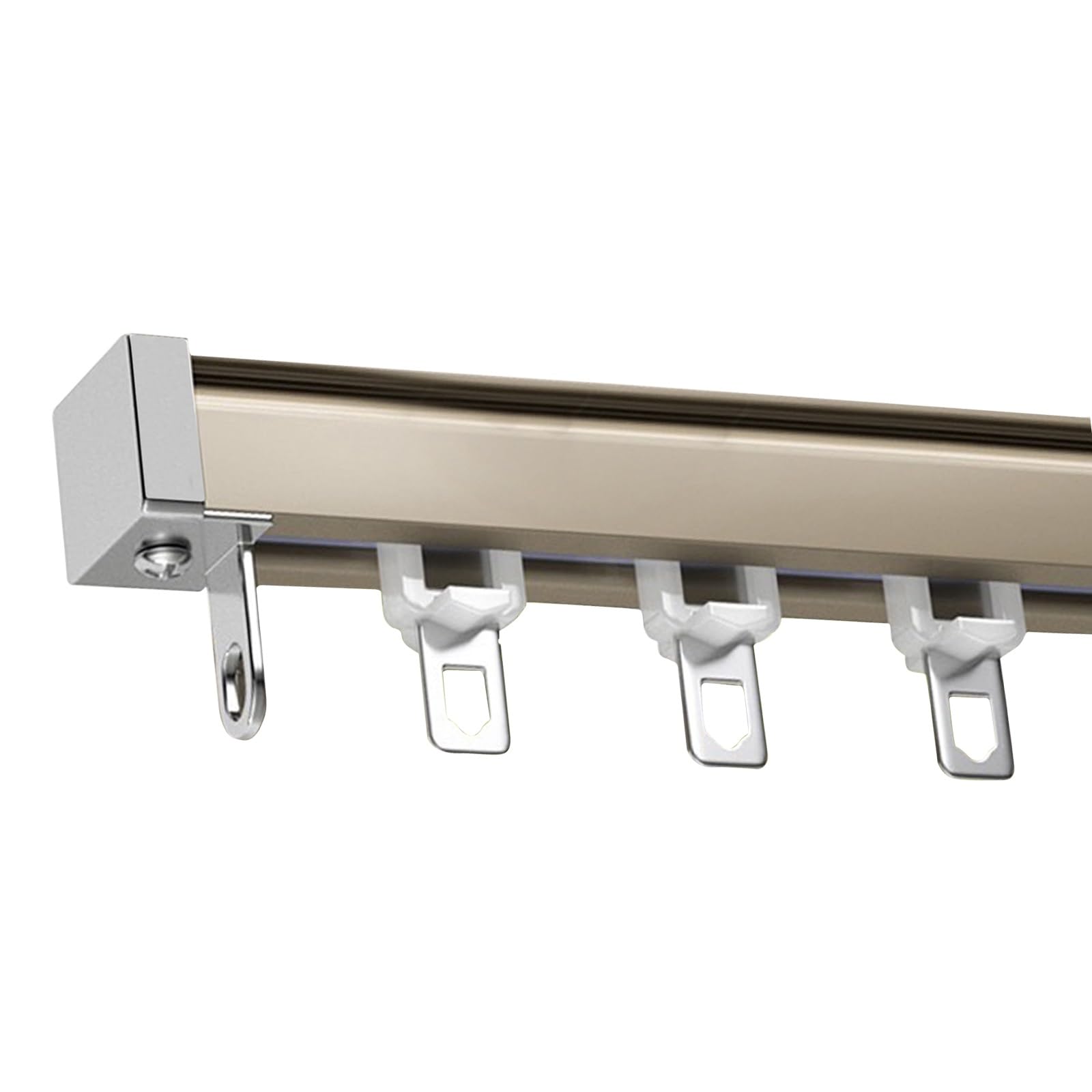 Aluminum Curtain Track Set for Bedroom Windows - Adjustable Length 50-600cm, Wall or Ceiling Mount Room Divider Partition Curtain Rail System - Easy to Cut & Install for Home, Office, Dorm and Apartment Decor