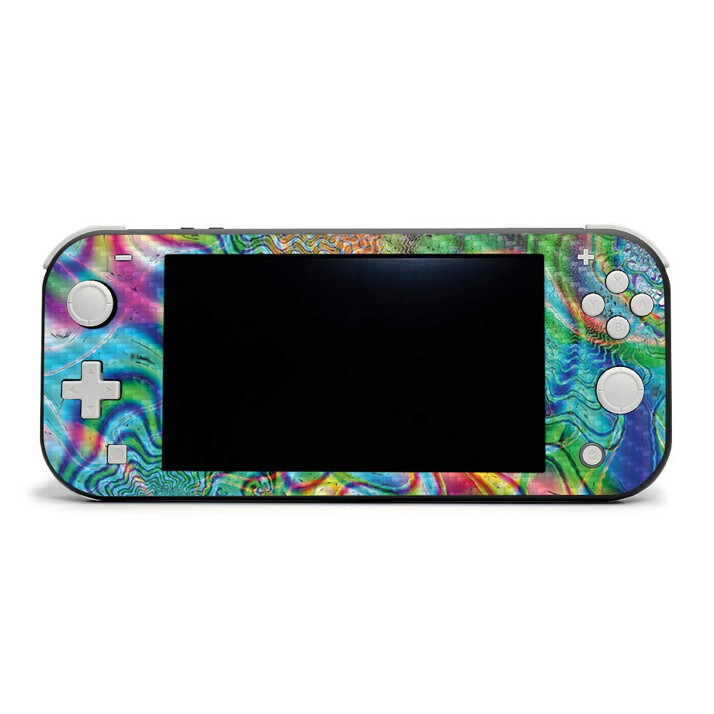 MightySkins Carbon Fiber Skin for Nintendo Switch Lite - Psychedelic Design | Protective & Durable Textured Vinyl Wrap | Easy to Apply & Remove | Made in USA | Perfect for Gaming, Travel & Personalization
