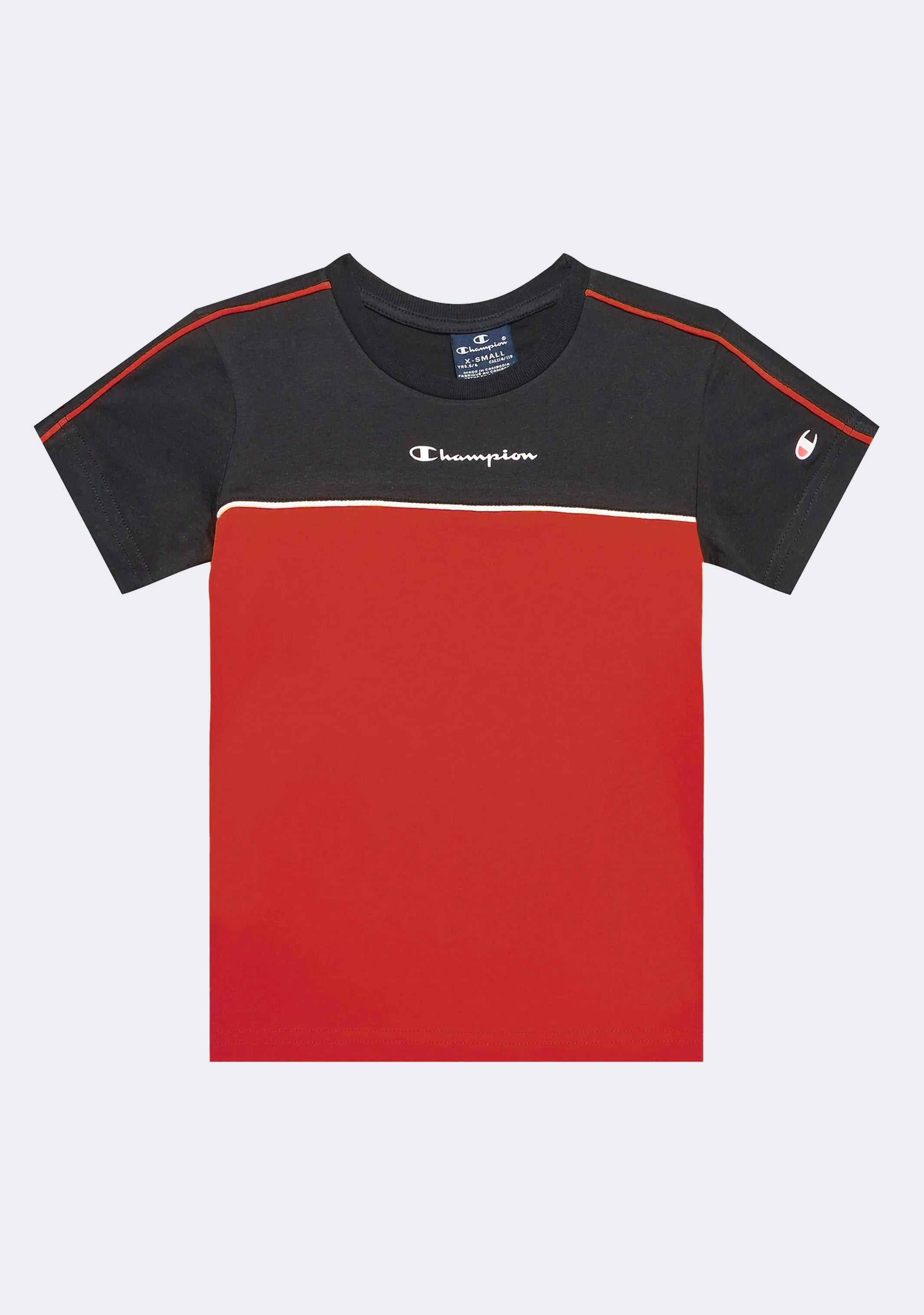 Champion Boys' Color Block T-Shirt - Soft Cotton Short Sleeve Tee for Kids | School, Play & Everyday Wear