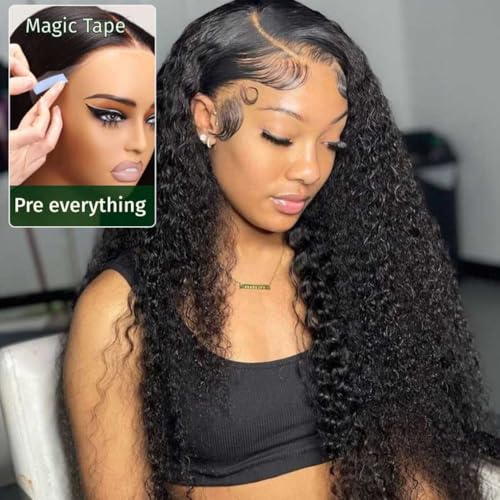 Pre Everything Curly Bye Knots Glueless Wig 13x4 Pre Cut Lace Natural Color