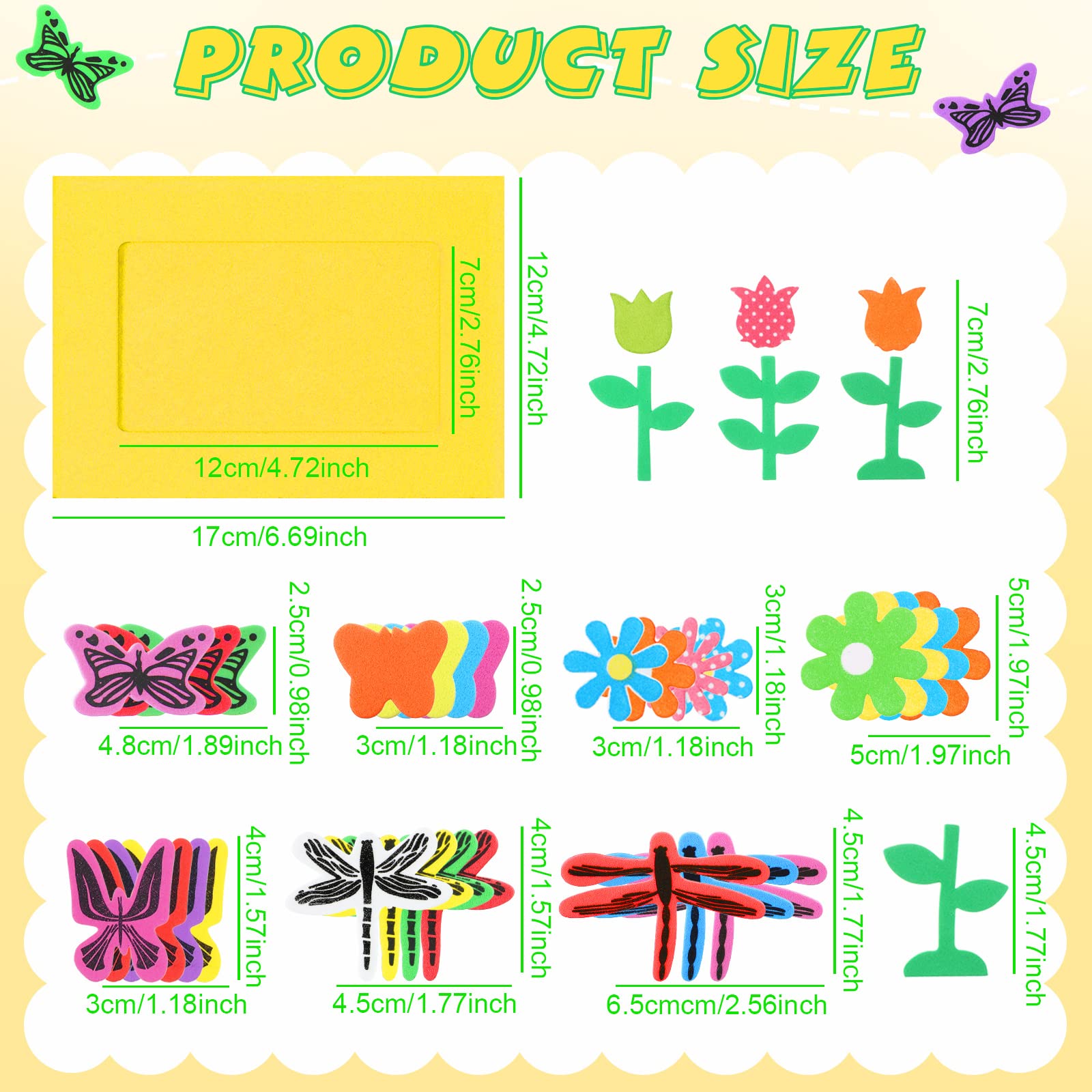 Spring DIY Craft Kit - 232 Pcs Felt Photo Frames & Floral Stickers for Home Decor & Party Favors