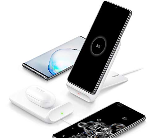 Samsung Wireless Charger Trio - Fast Qi-Compatible Charging Pad for Galaxy Phones, Galaxy Buds, Galaxy Watch & iPhone - Charge 3 Devices Simultaneously - White (US Version) | Perfect for Home, Office & Travel Charging Station