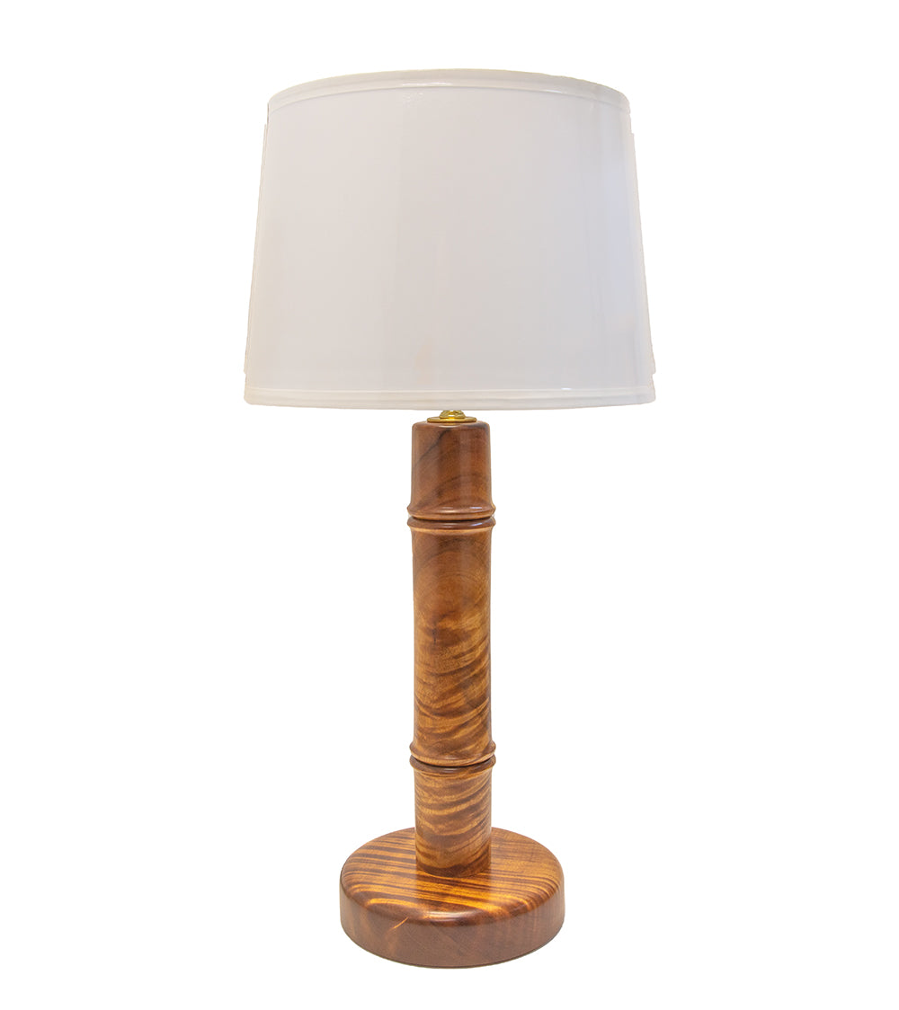 Modern Bamboo Desk Lamp with Adjustable Brightness - Natural Wood Table Light for Home Office, Study, and Bedroom Reading