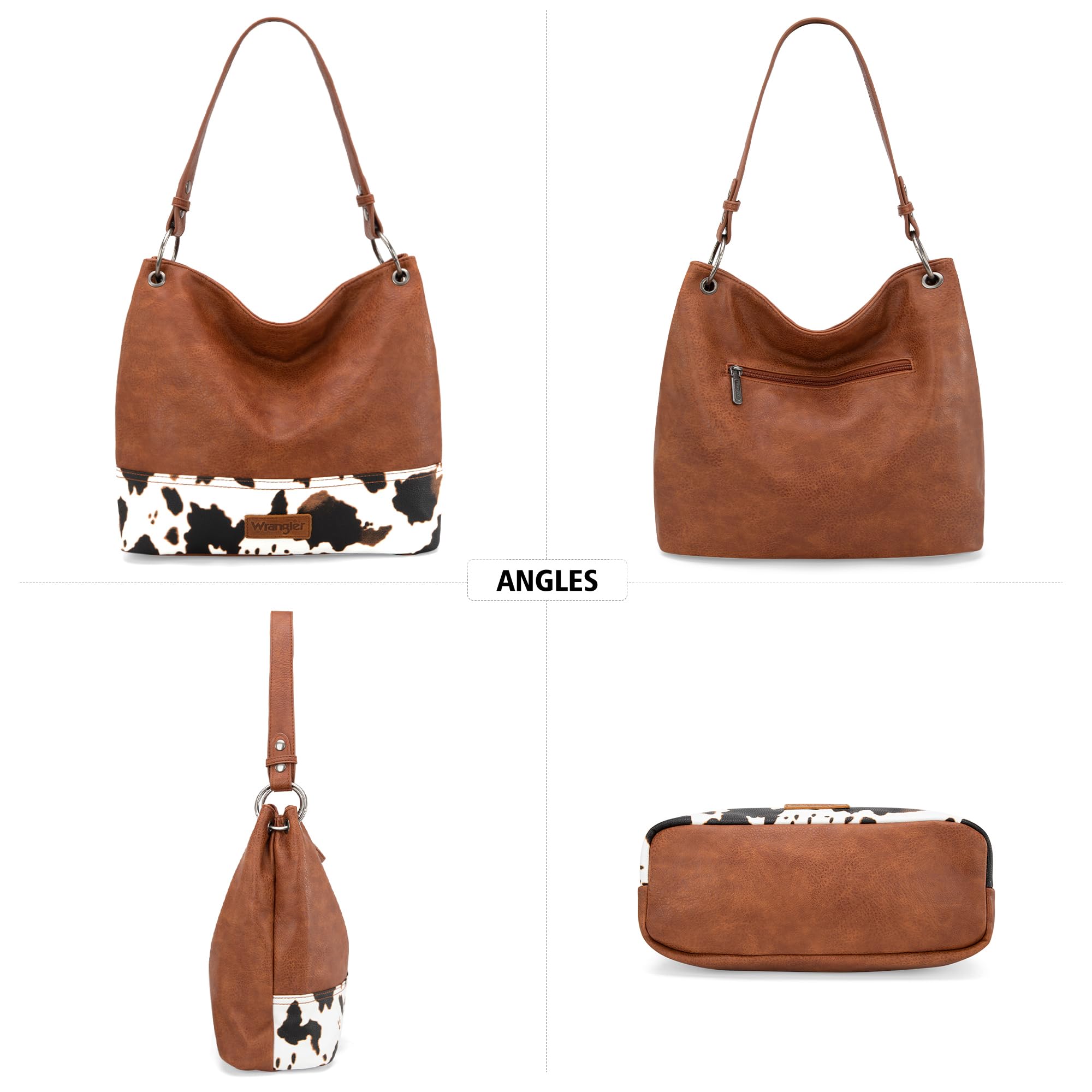 Wrangler Vegan Leather Hobo Bags for Women - Stylish Top Handle Shoulder Purses & Handbags | Perfect for Work, Travel & Everyday Use
