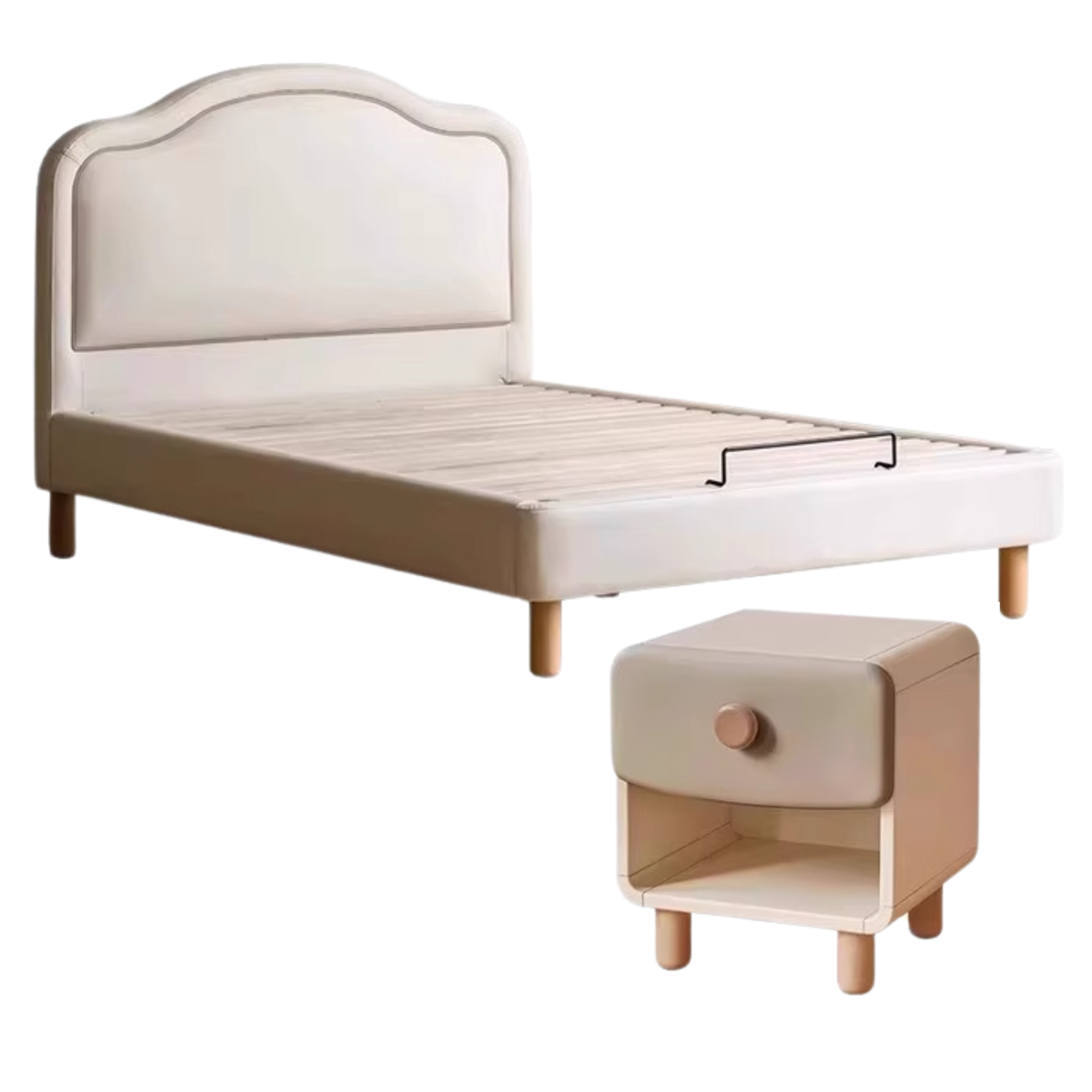 Organic Leather Kids Soft Cloud Bed - Ultra Comfortable & Hypoallergenic Toddler Bed for Nursery, Bedroom, or Playroom - Perfect for Relaxation & Sweet Dreams