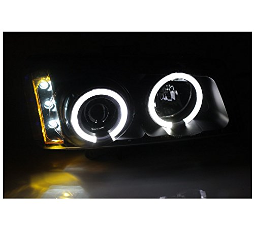 CCFL Halo LED Projector Headlights - Black - Compatible with 2003-2006 Chevy Silverado & Avalanche - Upgrade Your Truck's Style & Night Visibility