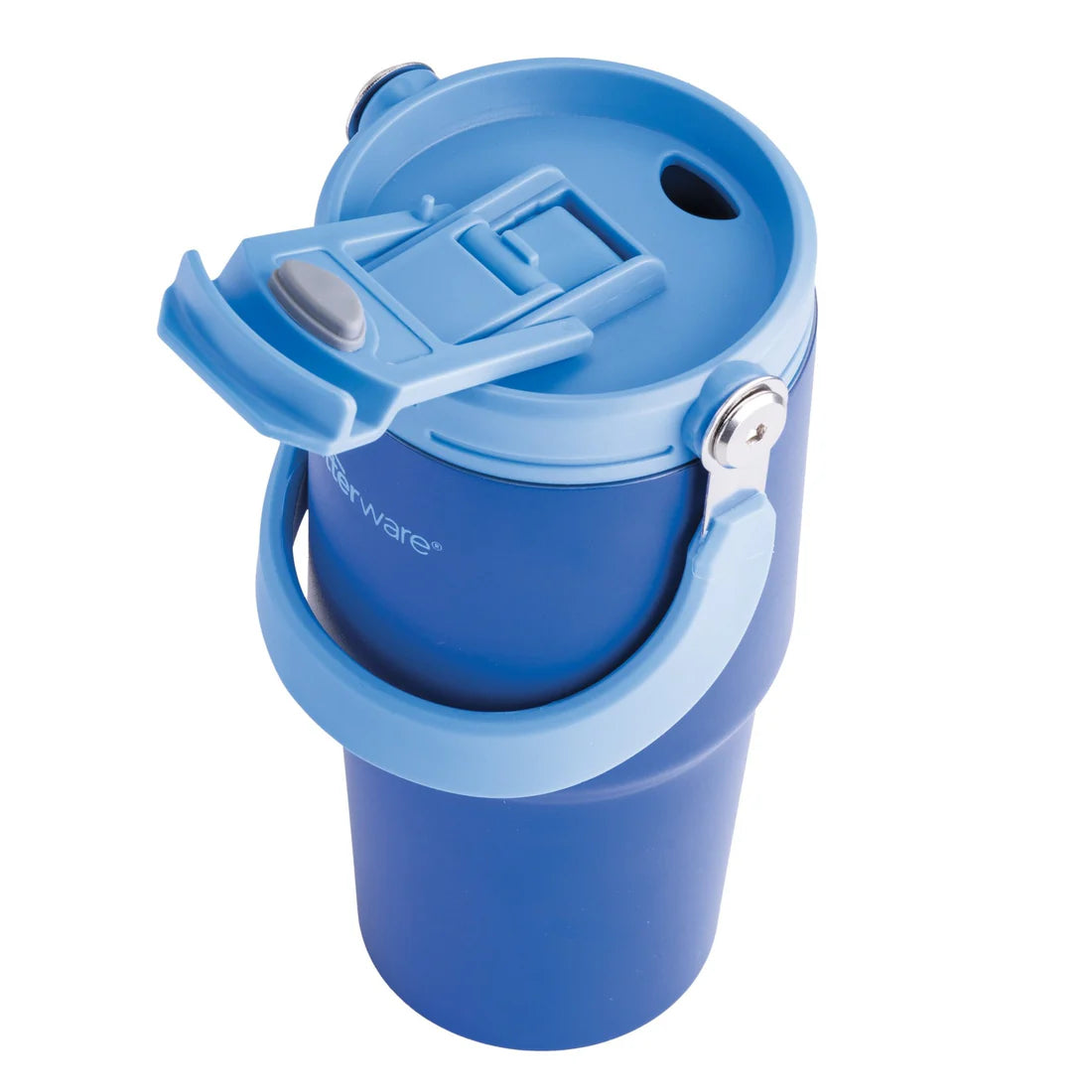 Premium Blue Thermal Tumbler - 20oz Stainless Steel Vacuum Insulated Travel Mug - Keeps Drinks Hot/Cold for 24 Hours - Perfect for Coffee, Tea, Hiking, Camping & Office Use
