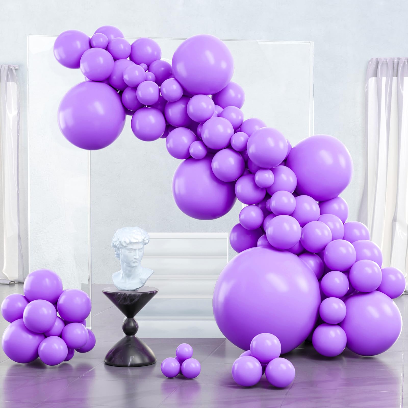 PartyWoo 100-Pack Lavender Balloons for Decorations - 36