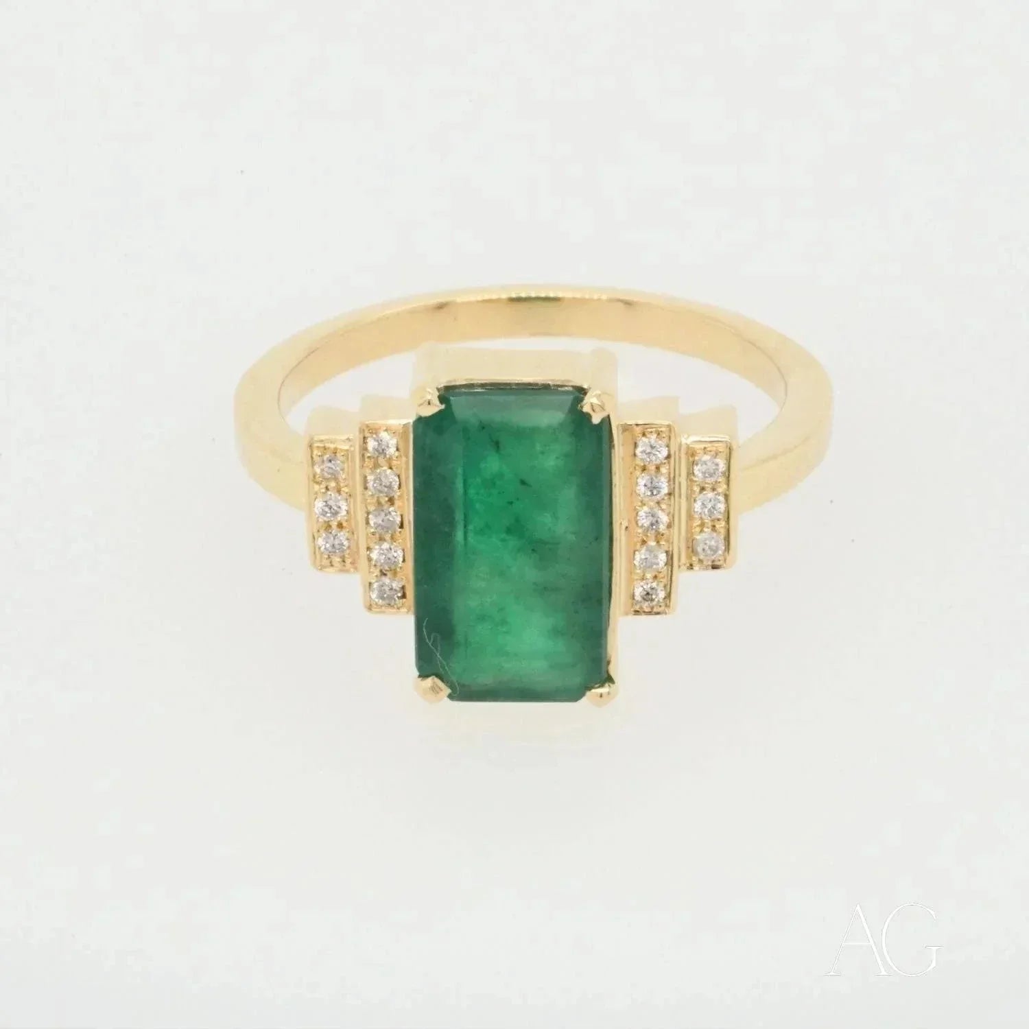 Exquisite 18k Gold Emerald Ring - 2.3 Carat Genuine Emerald Engagement Ring for Women, Perfect for Wedding, Anniversary & Special Occasions
