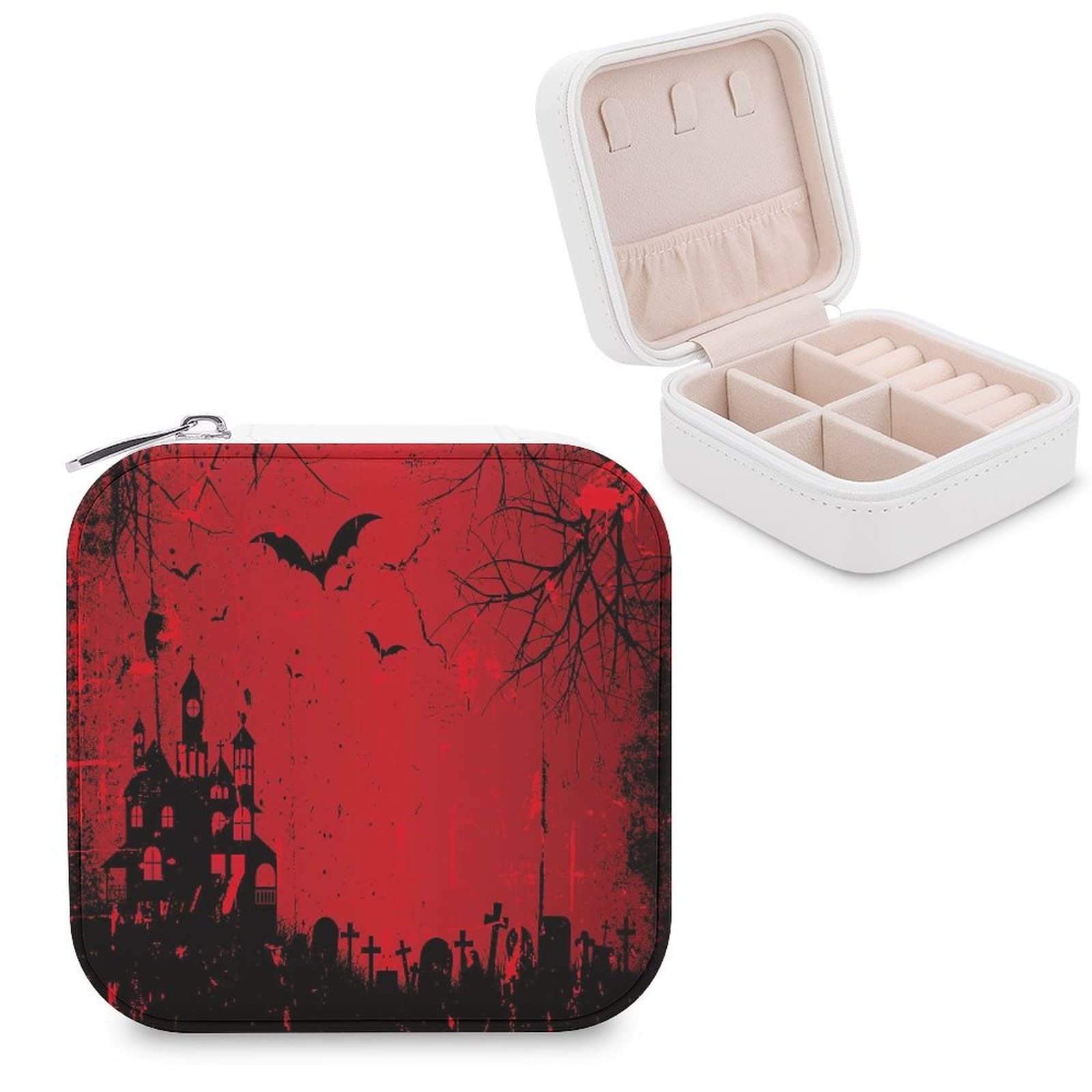 Women's Small PU Leather Jewelry Box - Travel Jewelry Organizer Case with Display Storage for Rings, Earrings, Necklaces & Bracelets | Perfect for Travel, Home Vanity & Gift Giving
