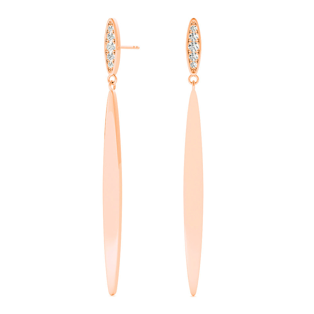 0.14 Carat Diamond Linear Drop Earrings - Elegant Dangle Earrings for Women - Perfect for Weddings, Parties & Special Occasions