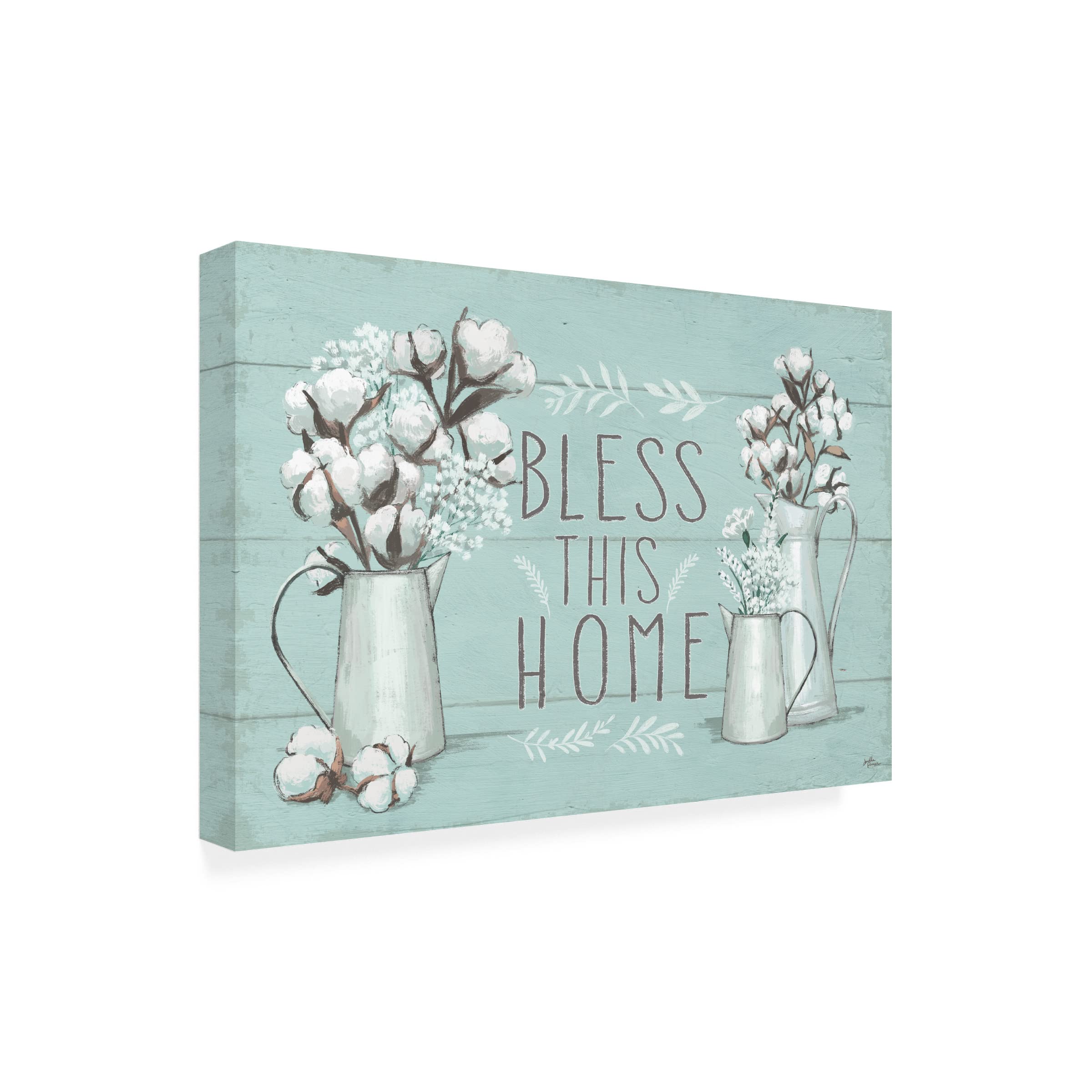 Blessed I Mint Canvas Wall Art by Janelle Penner - Religious Home Decor for Living Room, Bedroom & Office - Inspirational Christian Gift